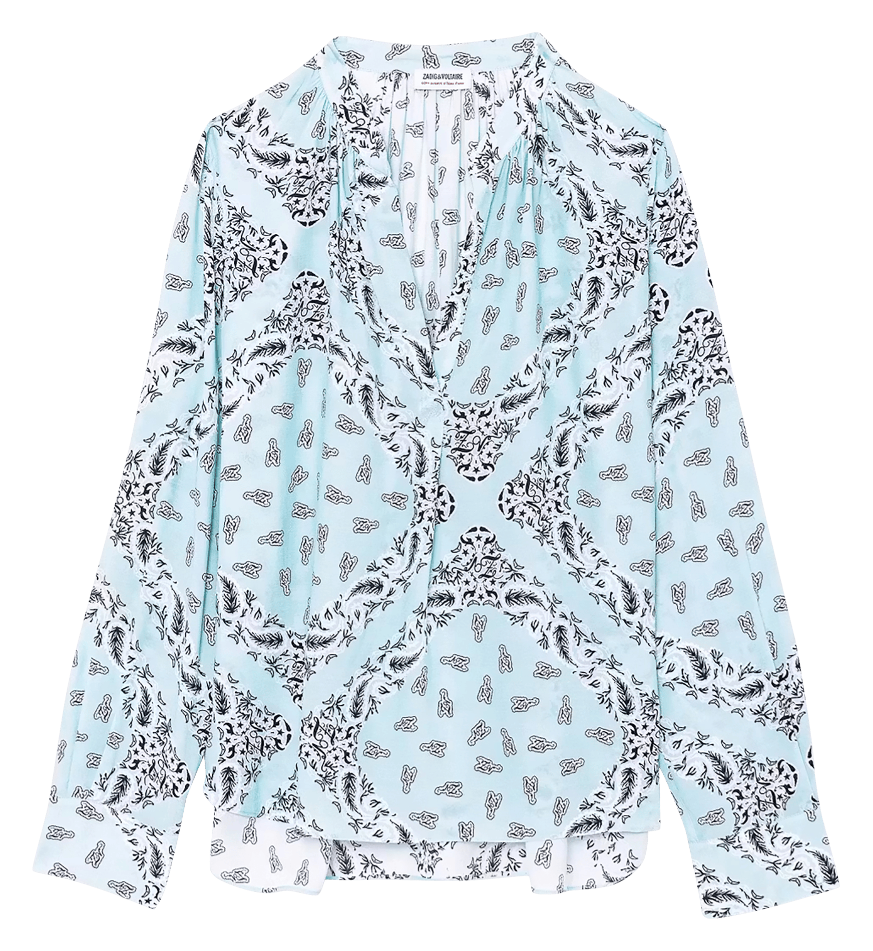 Chemise droite col v imprimé tink ZADIG&VOLTAIRE Bleu