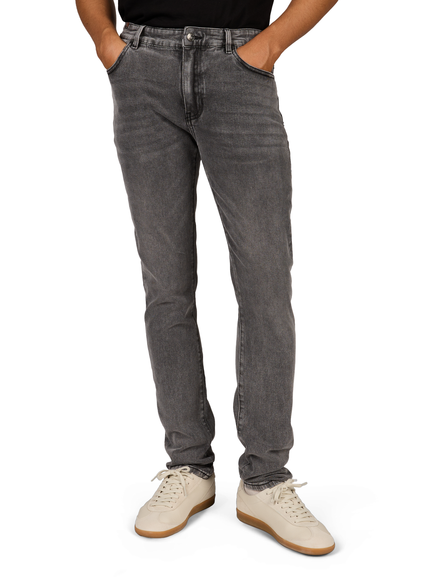 Slim washed denim jeans in cotton NOTIFY Grey