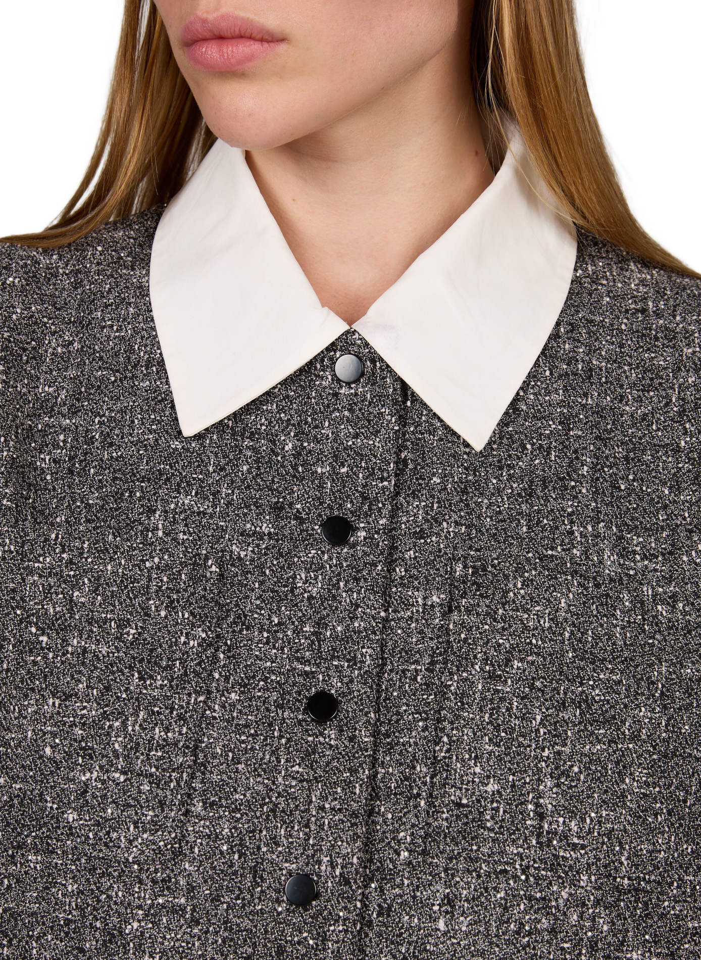 Short sleeve top with silver rhinestones SUNCOO Grey