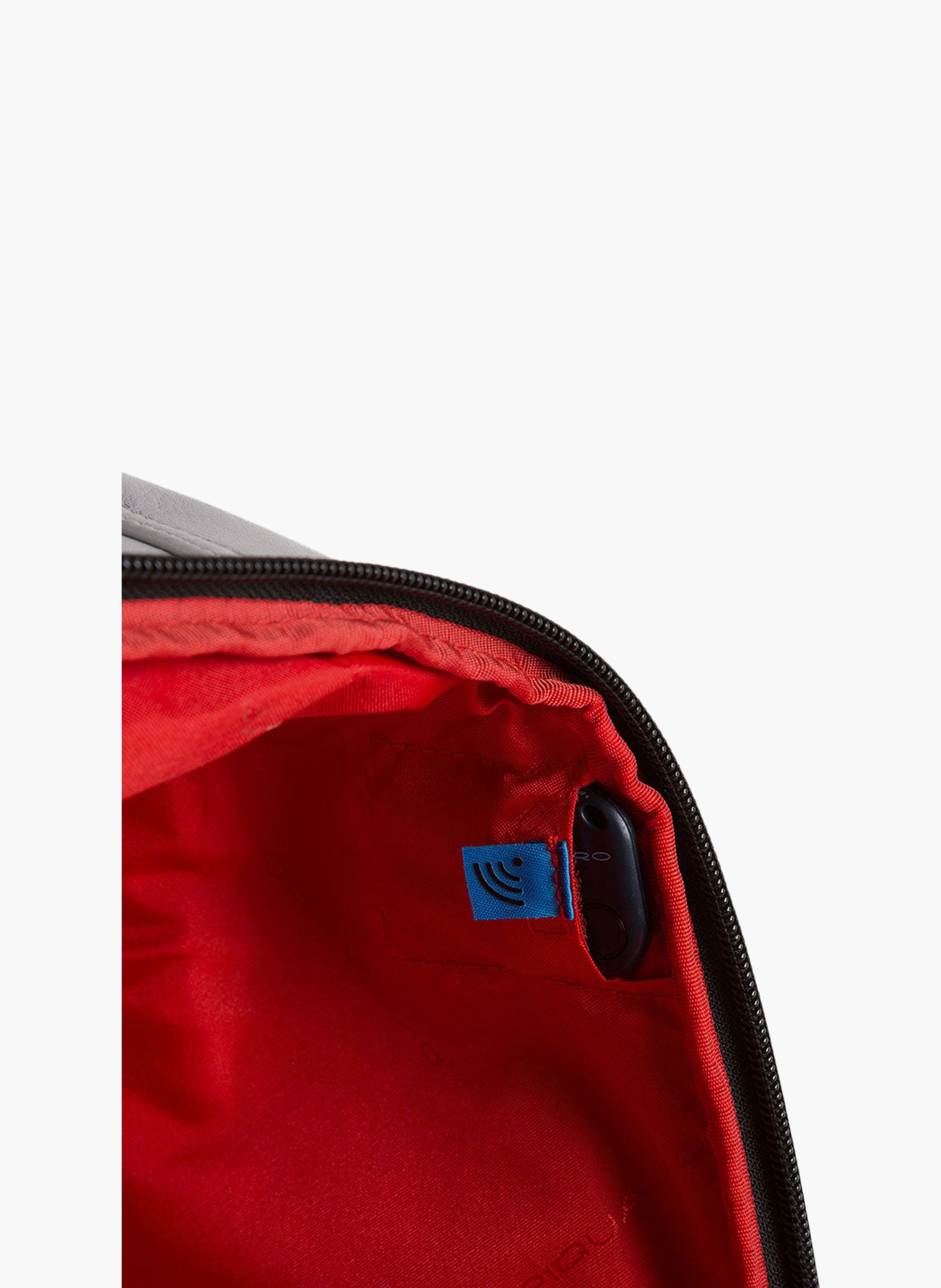 Backpack-convertible leather cabin suitcase 15.6" PIQUADRO Grey