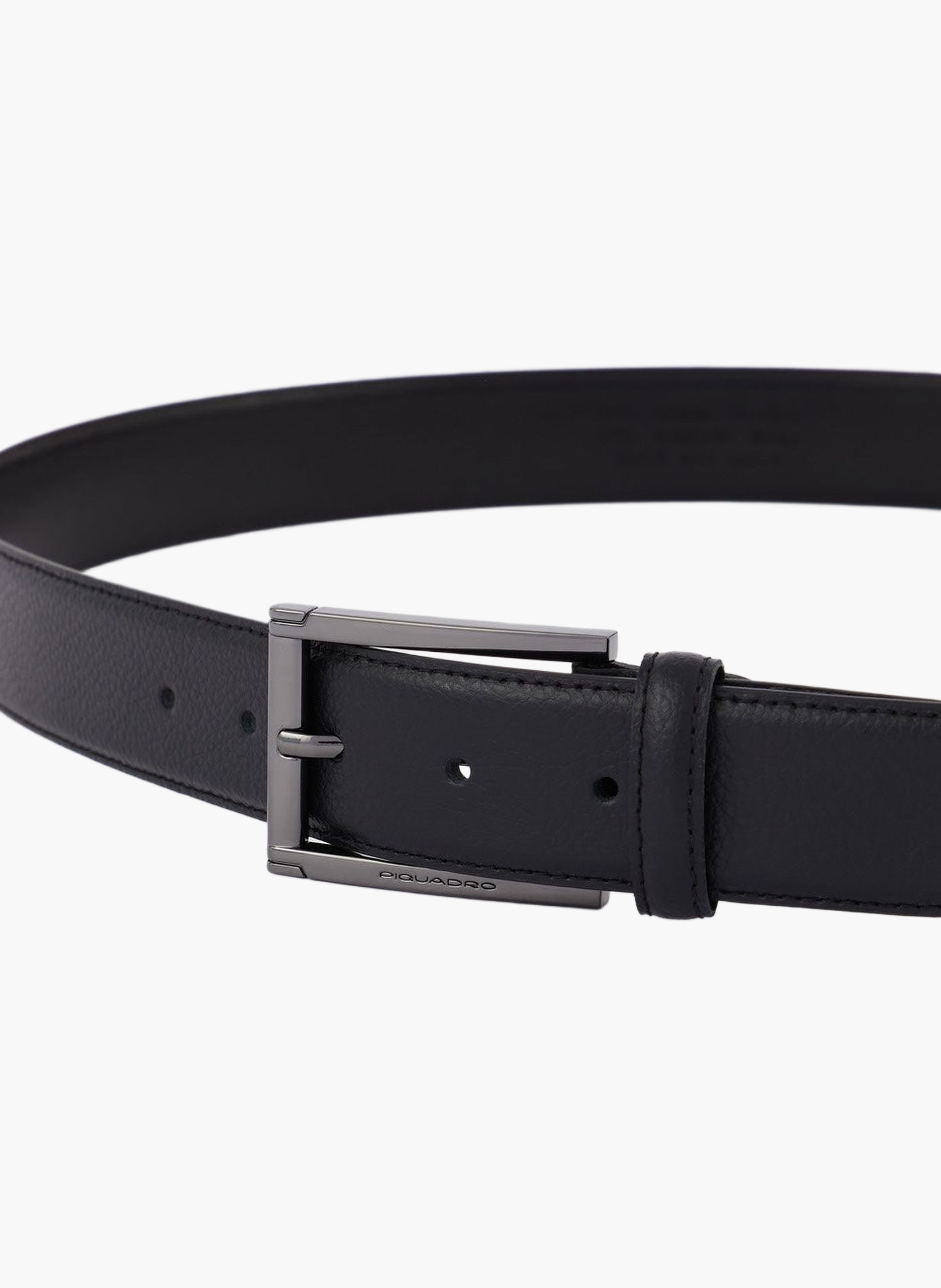 Men's italian-made leather belt with prong buckle PIQUADRO Black