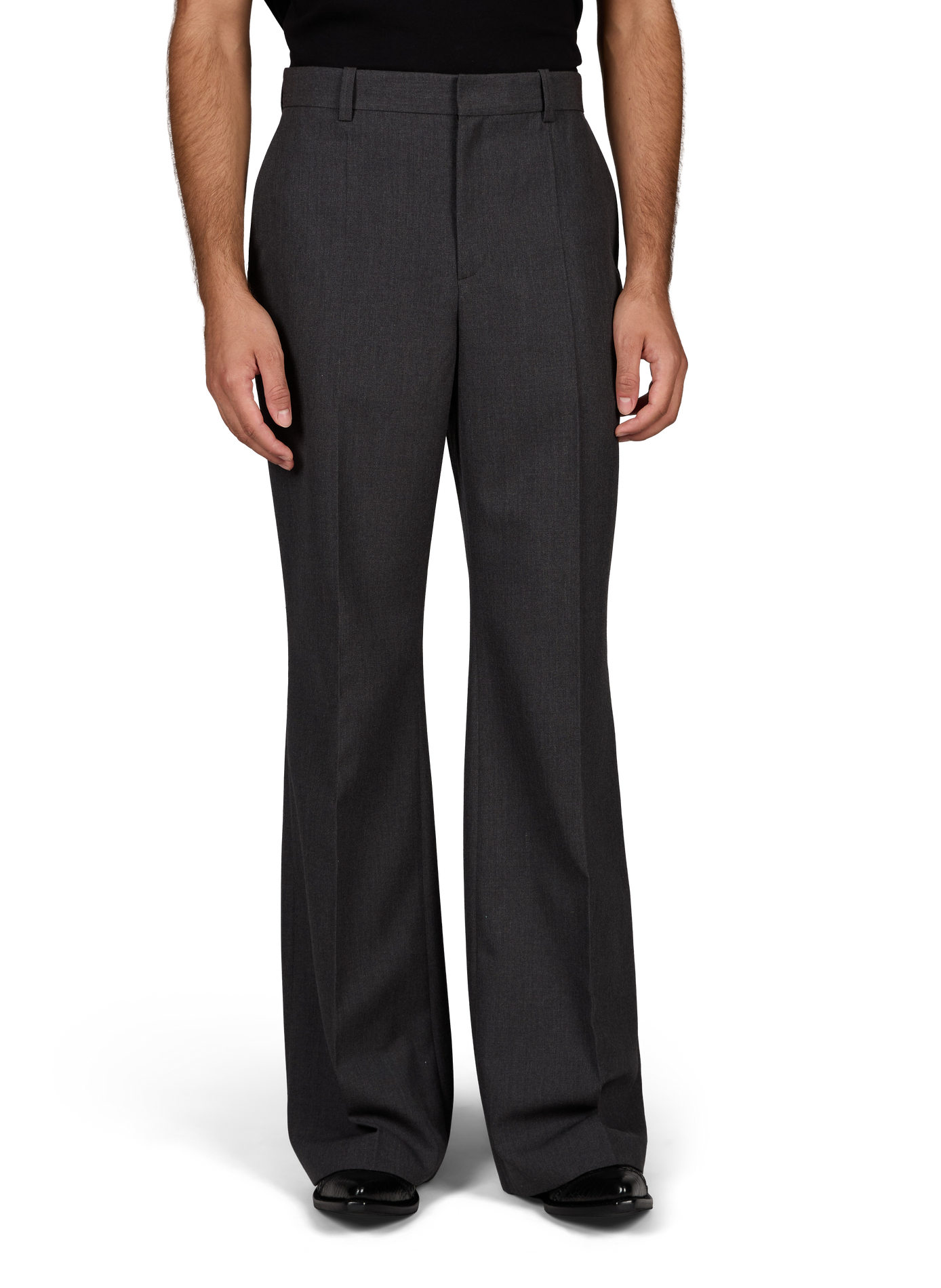 Einfarbige weite Hose aus Wolle LOUIS GABRIEL NOUCHI Grau