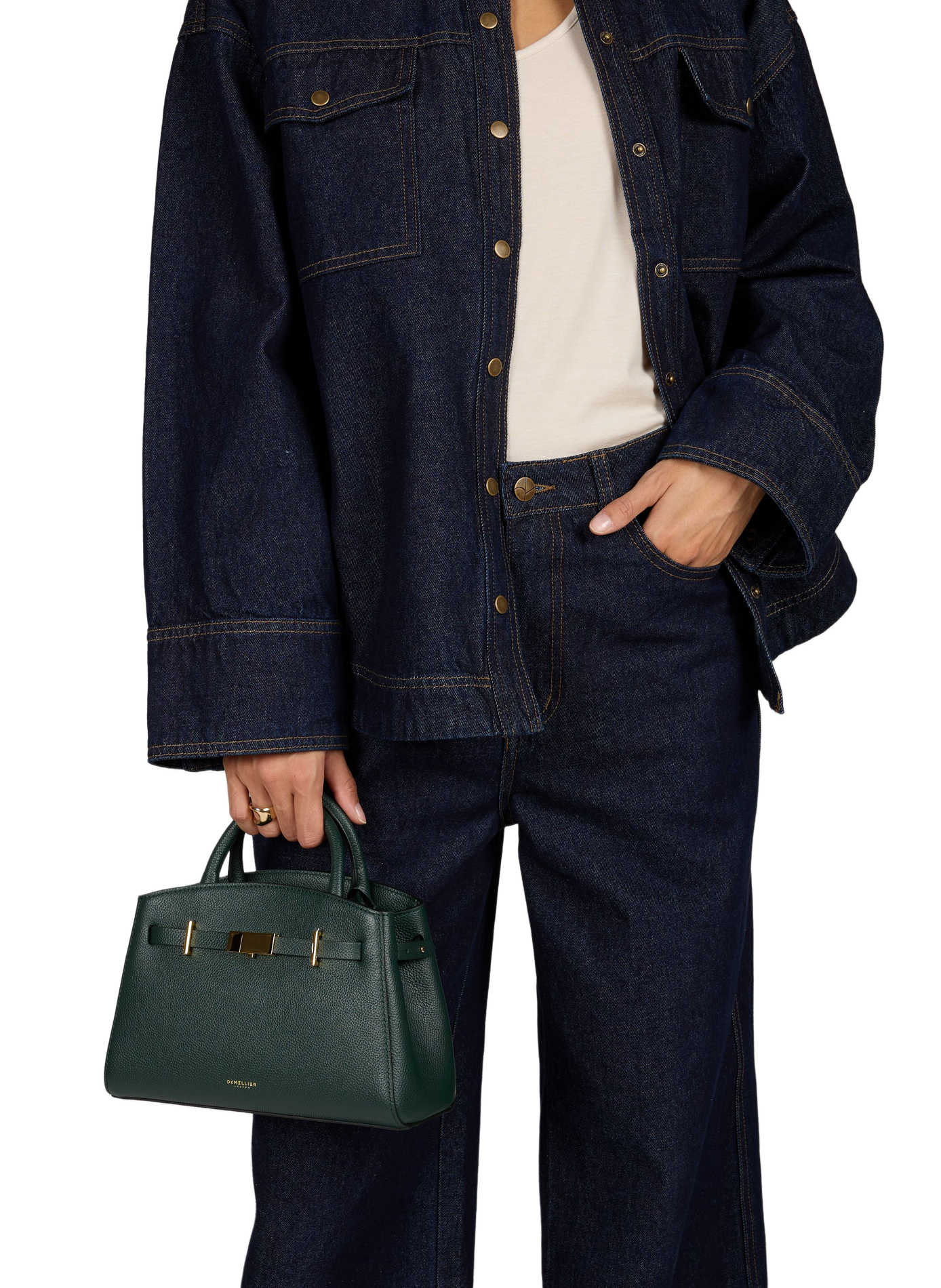 Hudson leather handbag DEMELLIER LONDON Green