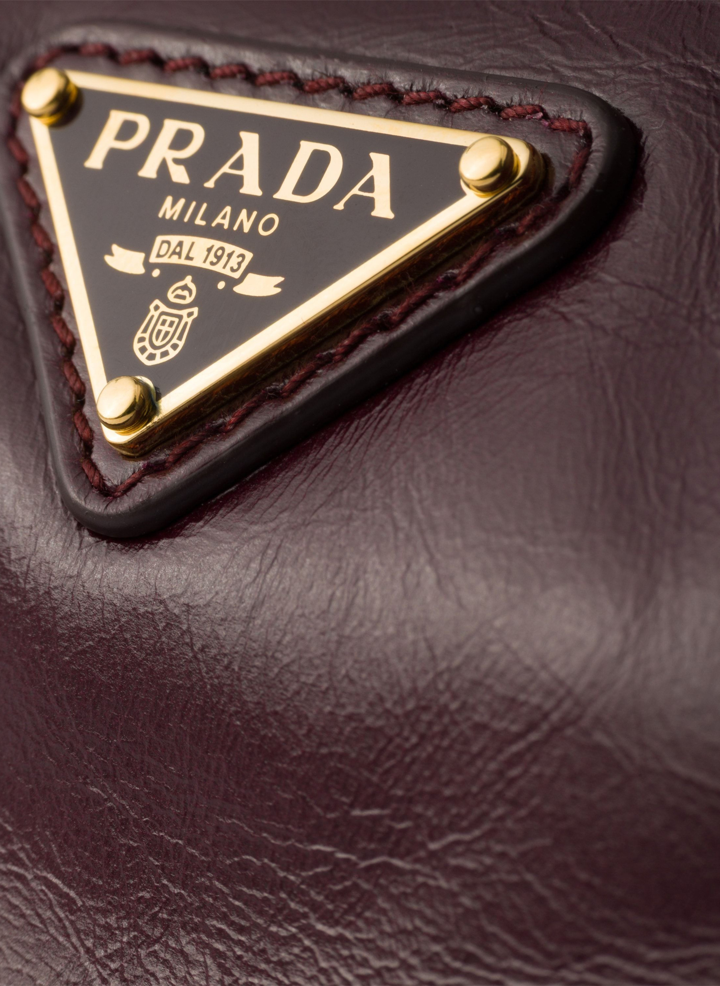 Mini sac en cuir PRADA Rouge