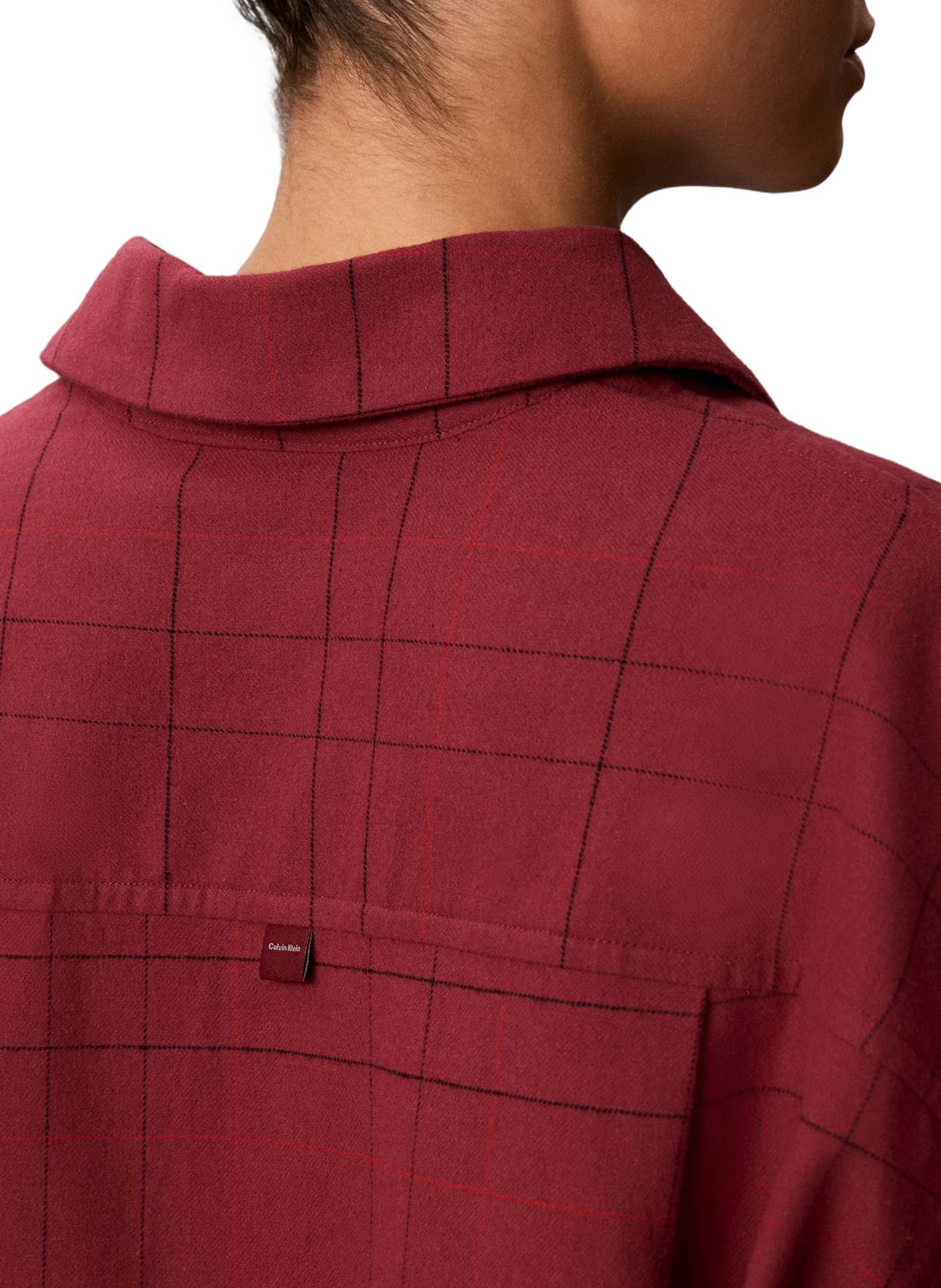 Pyjamaoberteil aus Baumwollmischgewebe mit Karomuster | Rot CALVIN KLEIN Damen