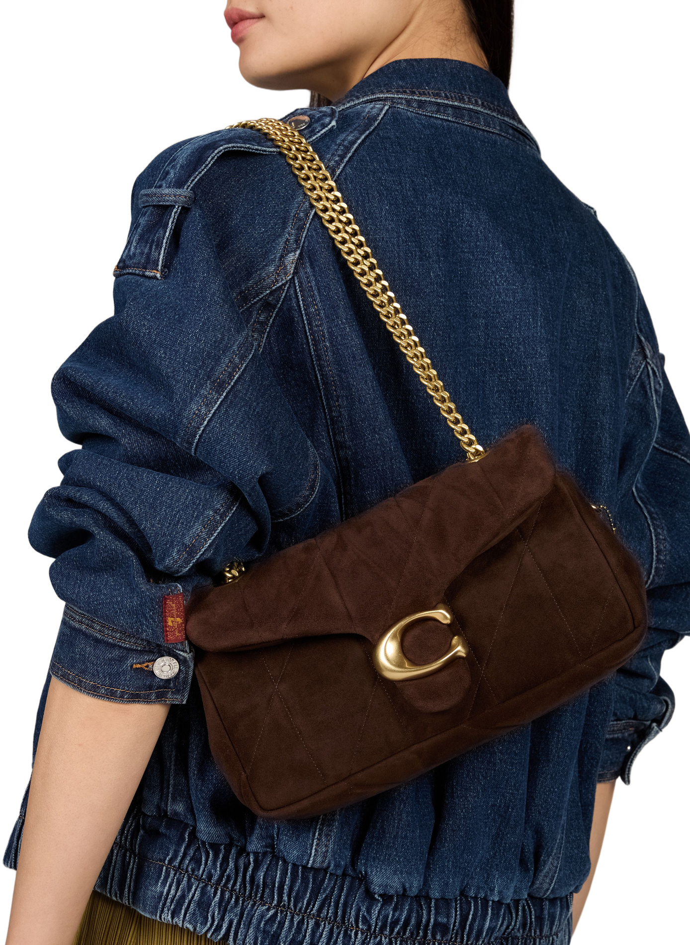 Quilted suede leather Tabby 26 shoulder bag COACH Brown