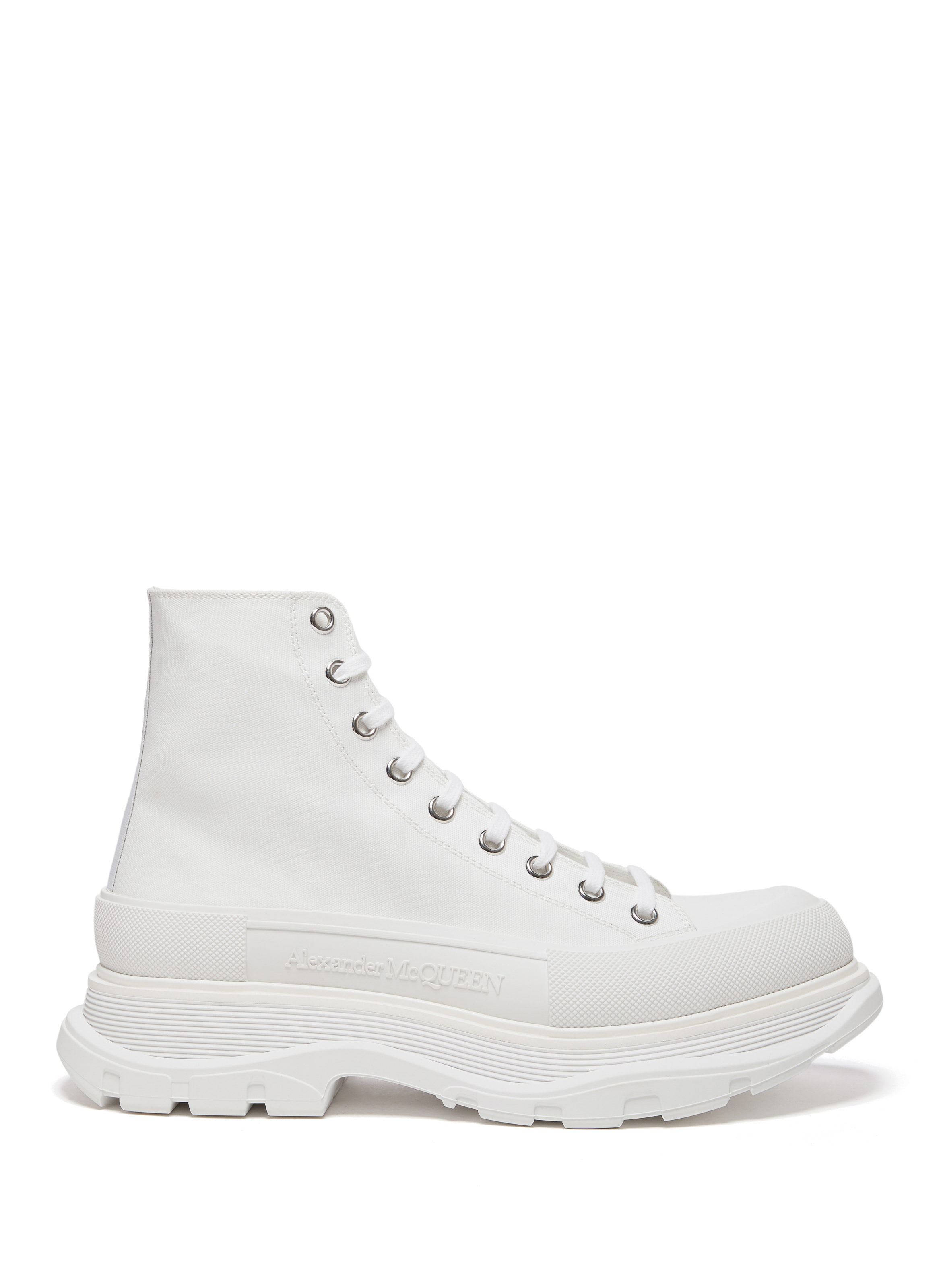 ALEXANDER MCQUEEN Baskets montantes Tread Slick en coton Blanc