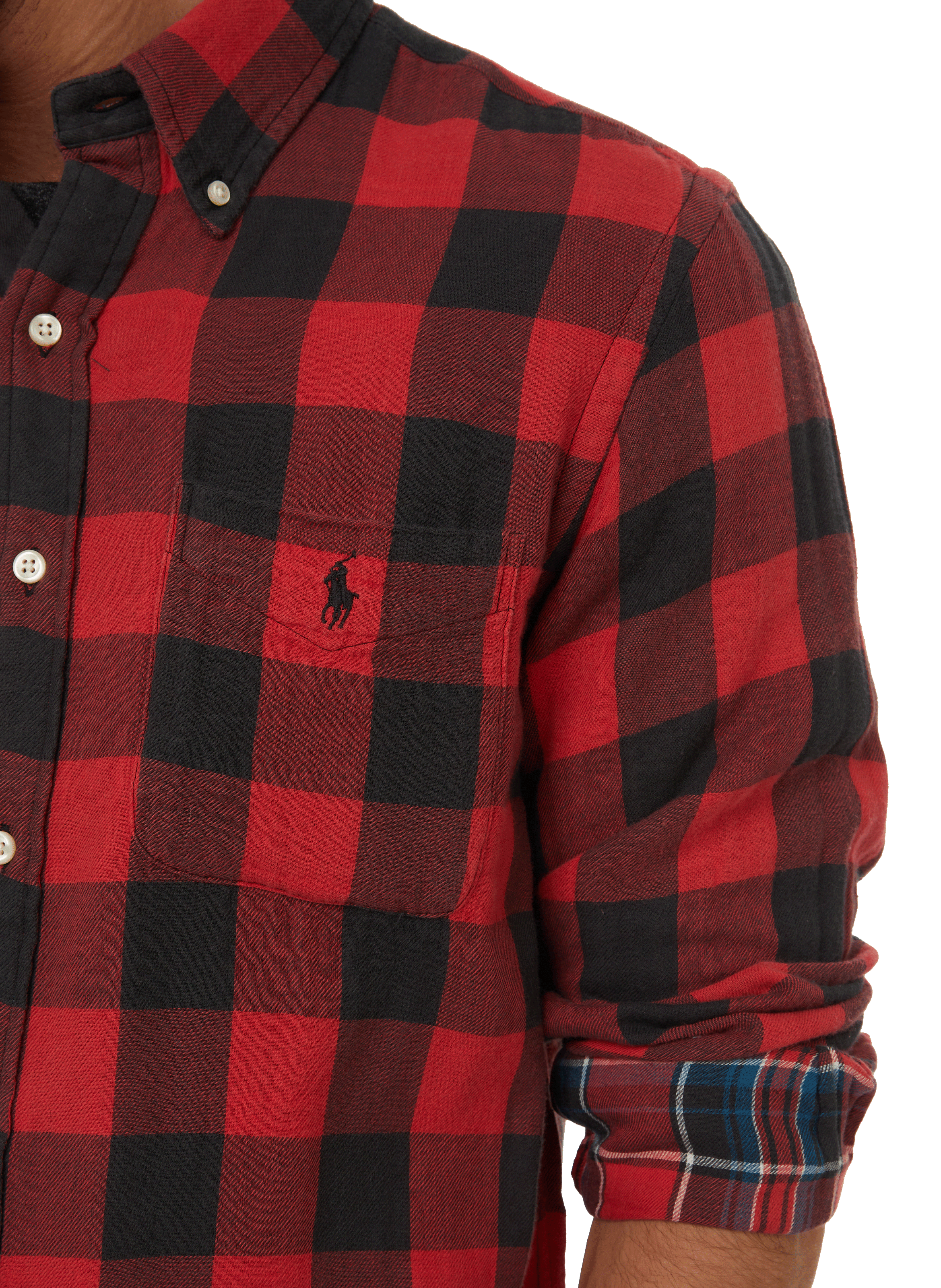 Chemise à carreaux en flanelle de coton POLO RALPH LAUREN Rouge