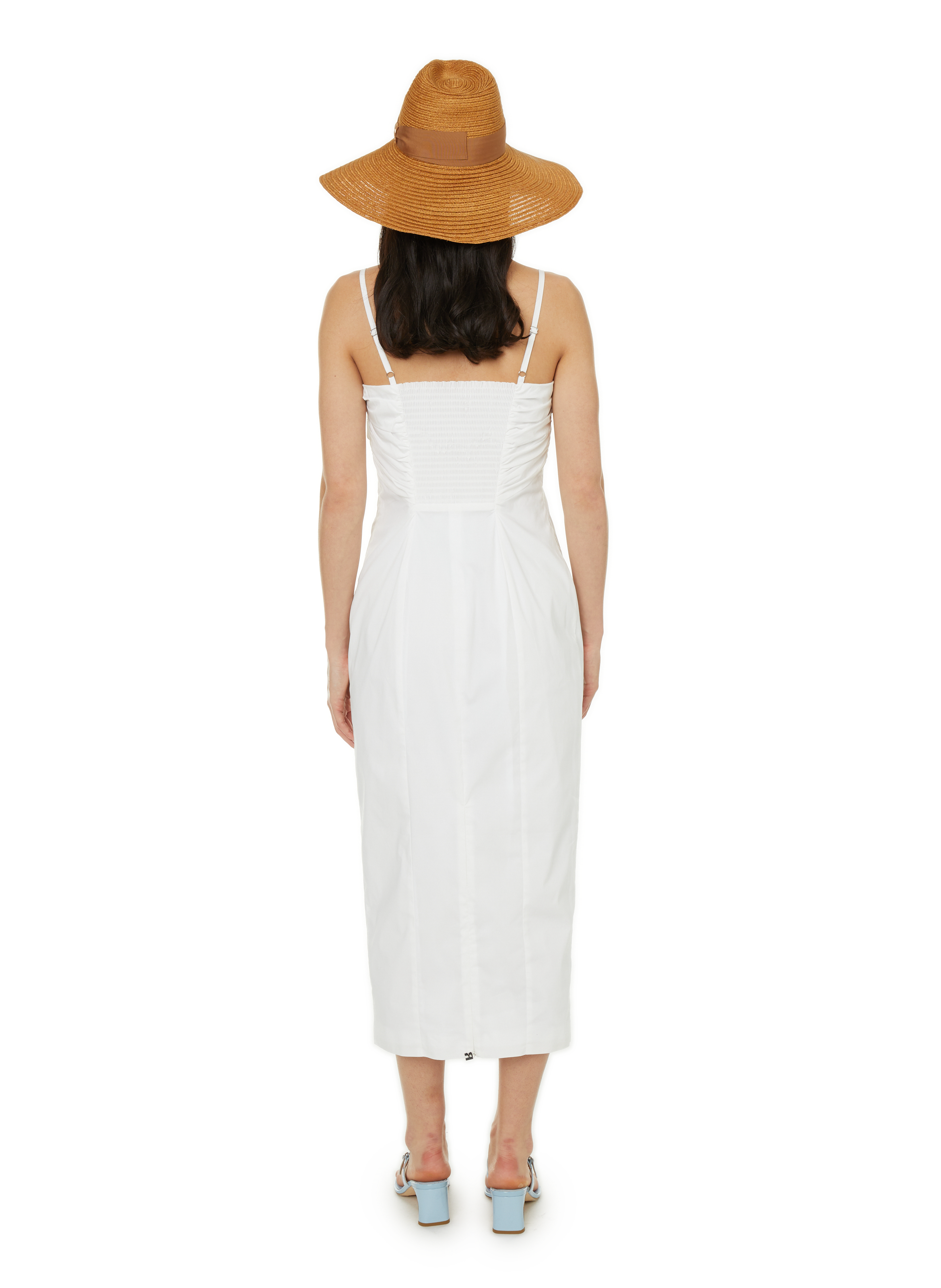 Robe midi moulante ROTATE Blanc