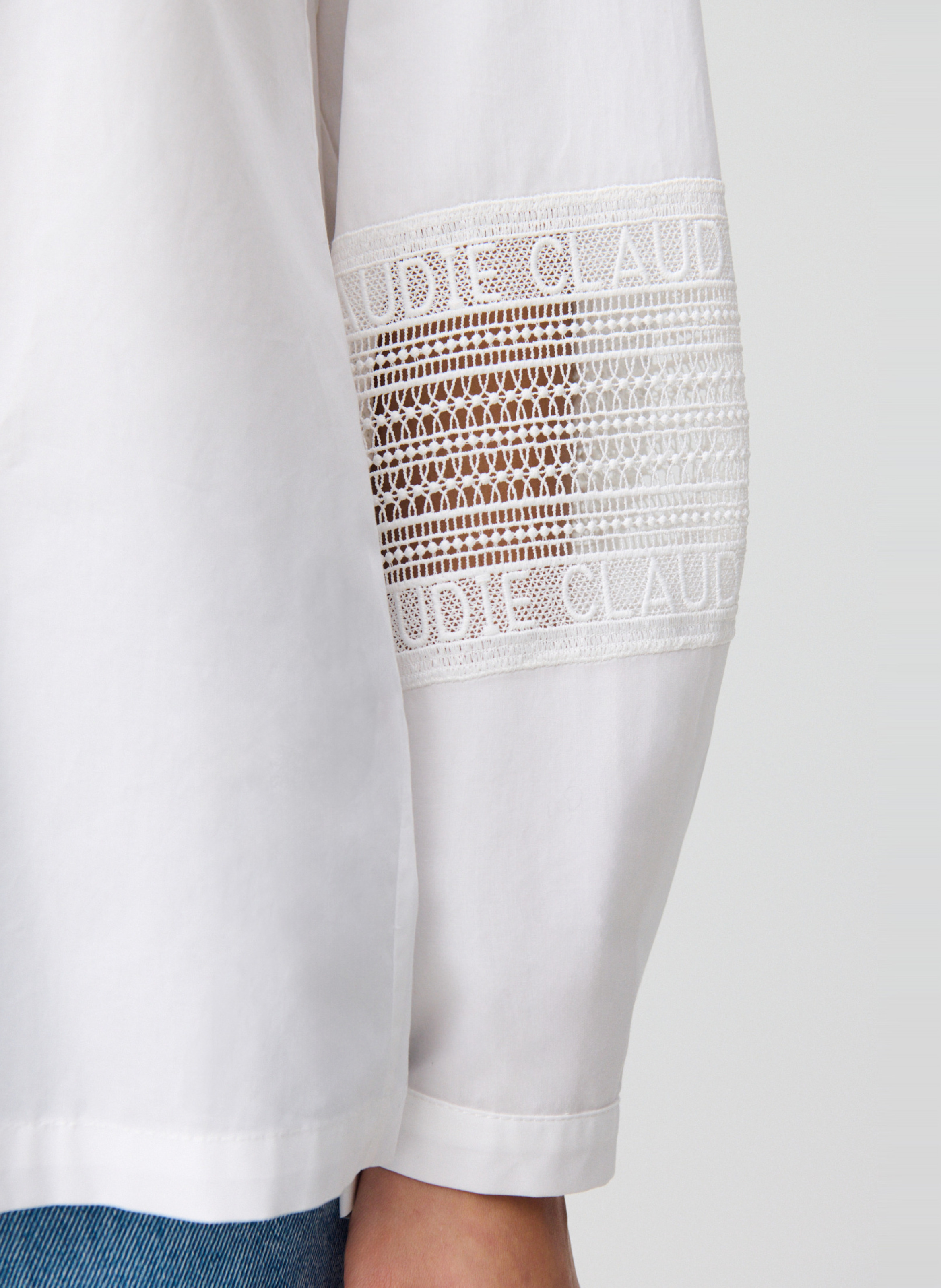 Chemise à col volanté en coton CLAUDIE PIERLOT Blanc