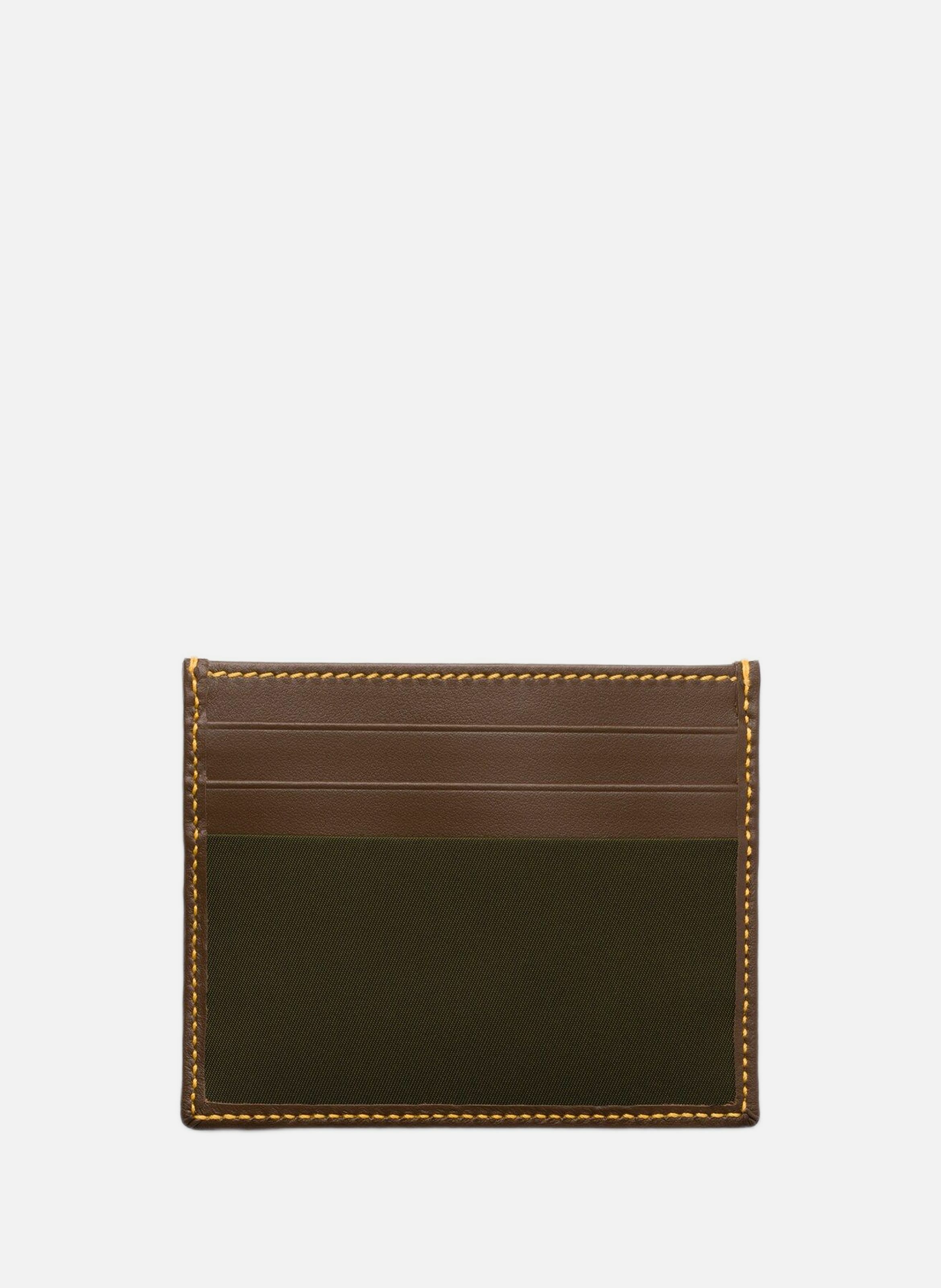 Porte-cartes en re-nylon et cuir PRADA Vert