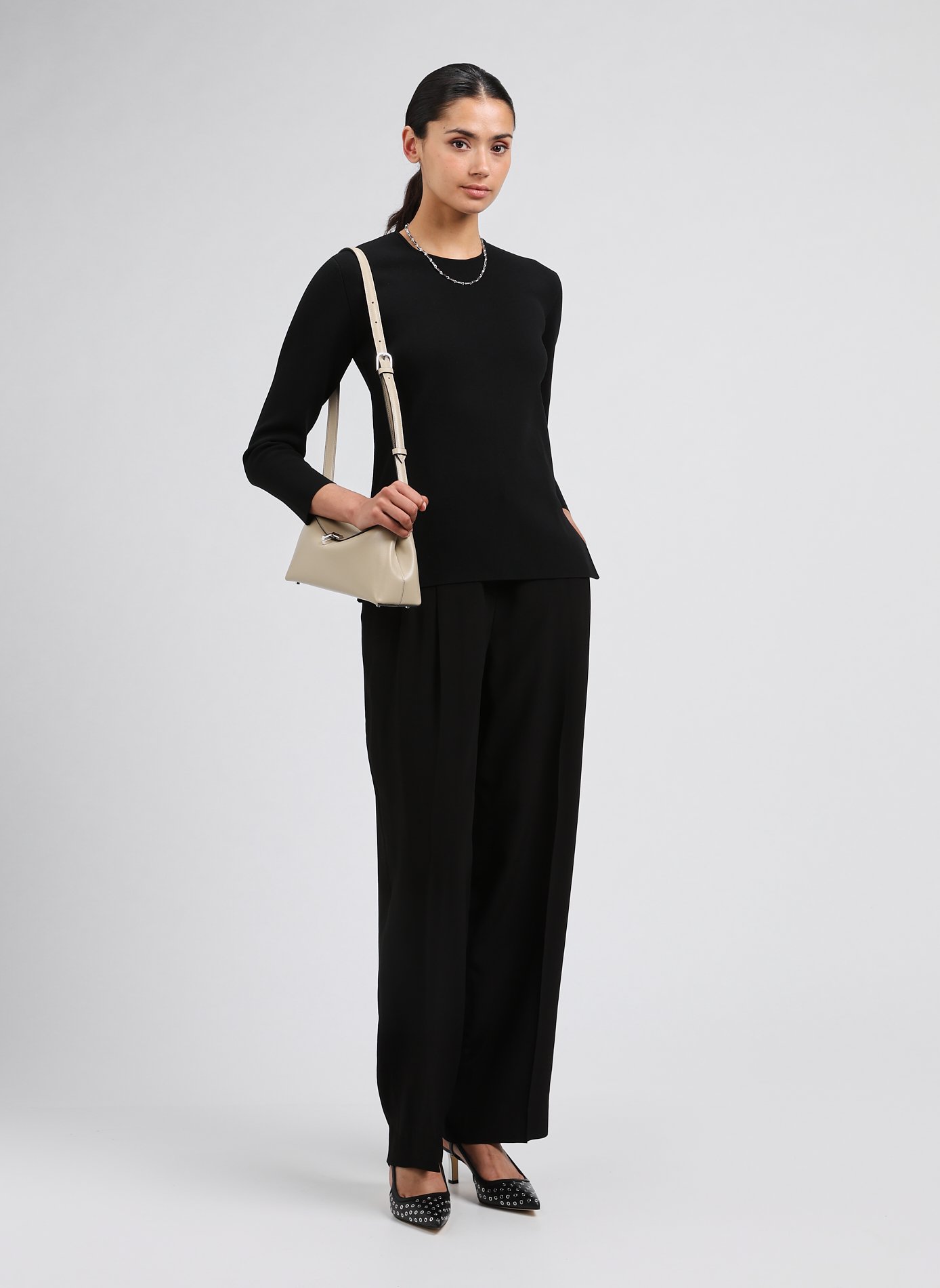 Flowing straight-leg trousers TOTEME Black