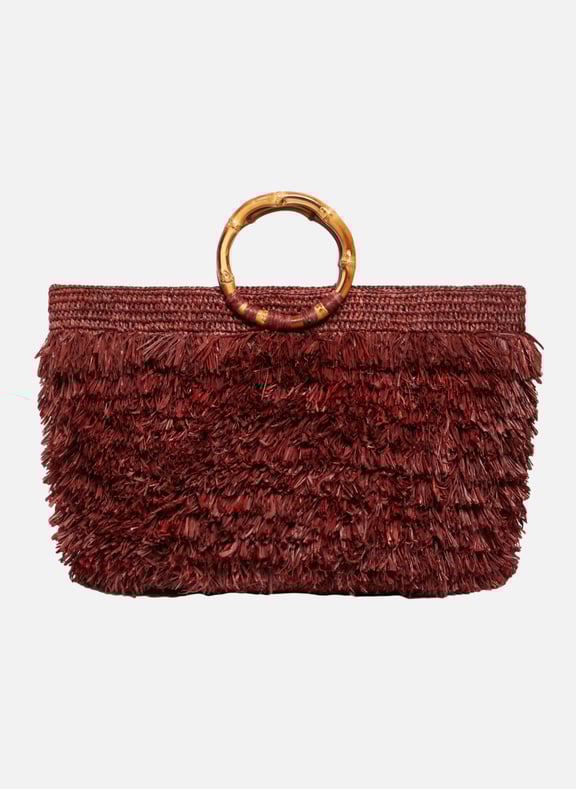 Panier en raphia anses en bambou Rouge by VANESSA BRUNO VANESSA BRUNO Panier en raphia anses en bambou Rouge