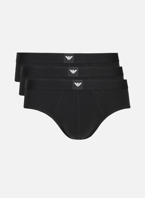 Pack of three cotton briefs Black by EMPORIO ARMANI EMPORIO ARMANI Pack of three cotton briefs Black