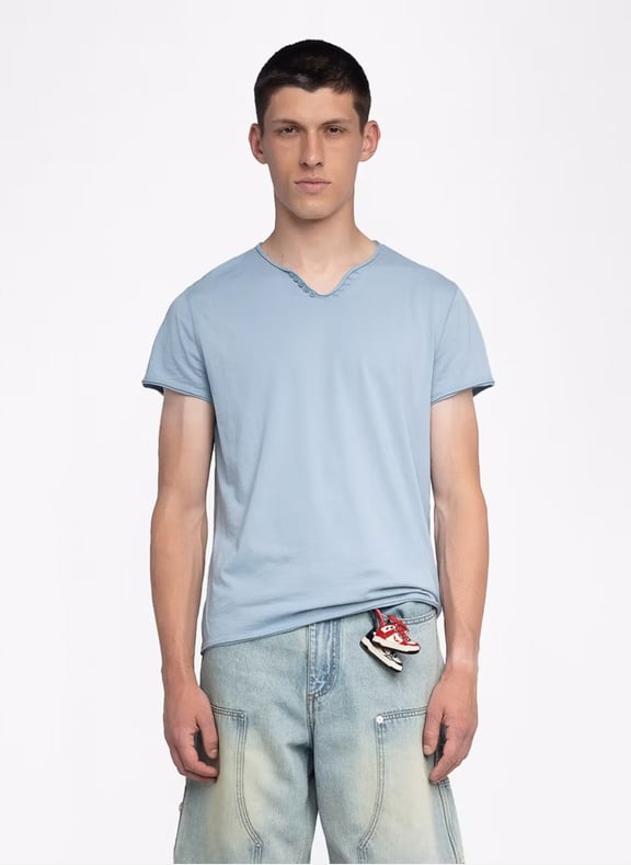 Tee-shirt droit en coton monastir Bleu by ZADIG&VOLTAIRE ZADIG&VOLTAIRE Tee-shirt droit en coton monastir Bleu