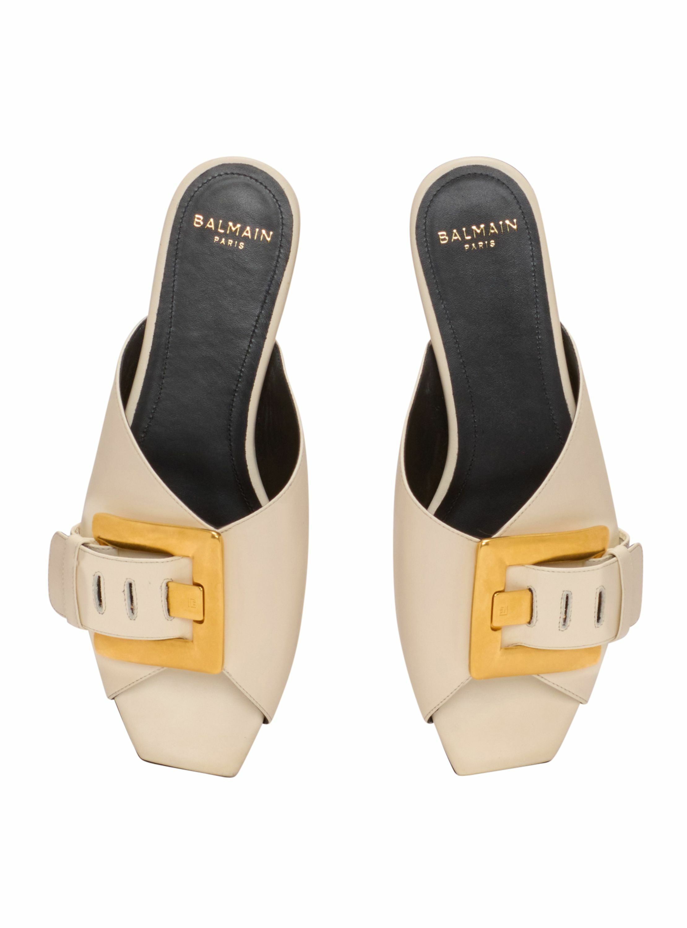 Sandales plates anthem en cuir Beige