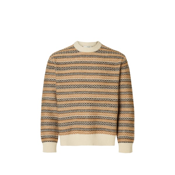 Pull droit en laine mélangée