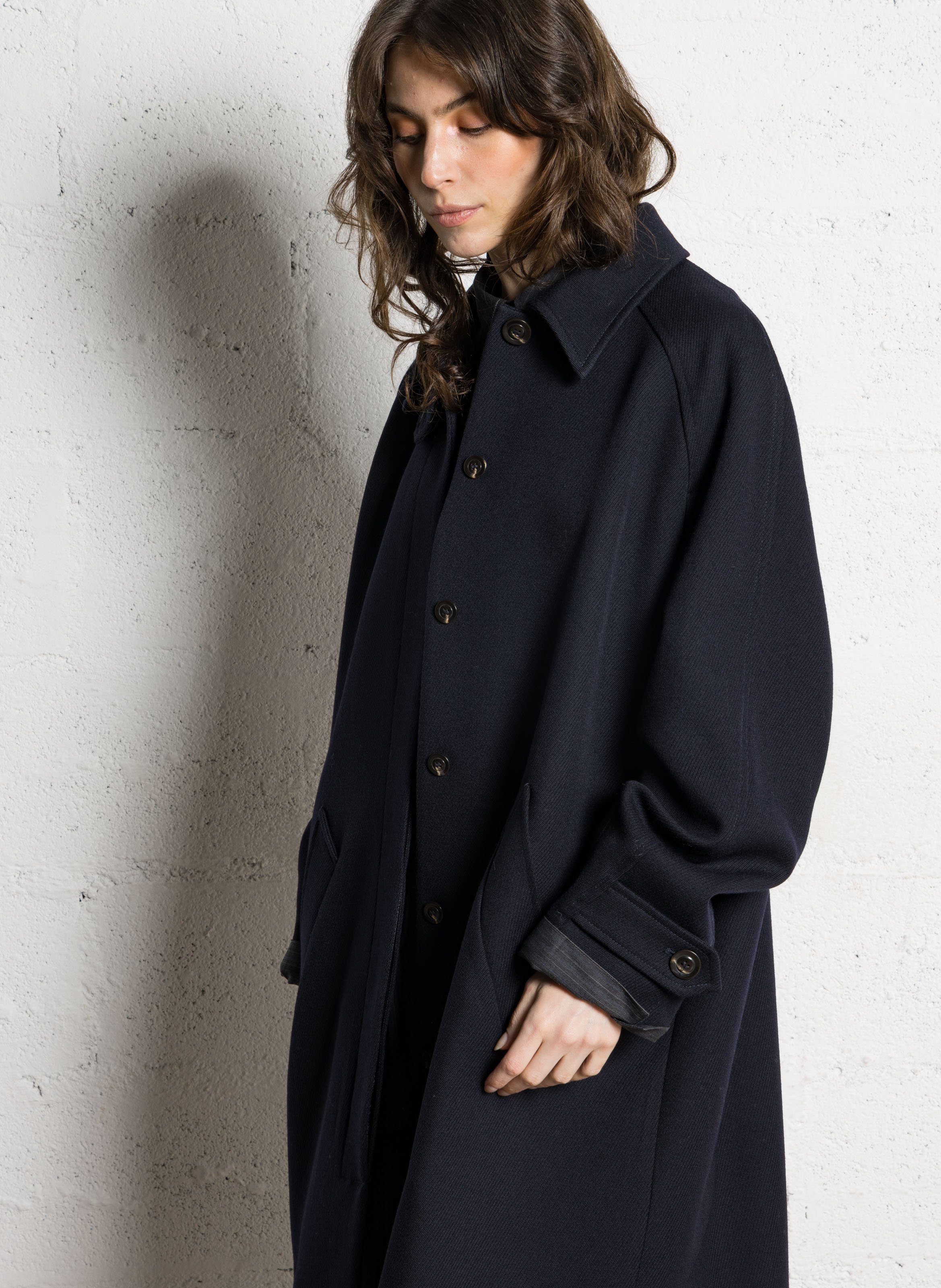 Manteau oversize col classique en laine franklin SOEUR Bleu