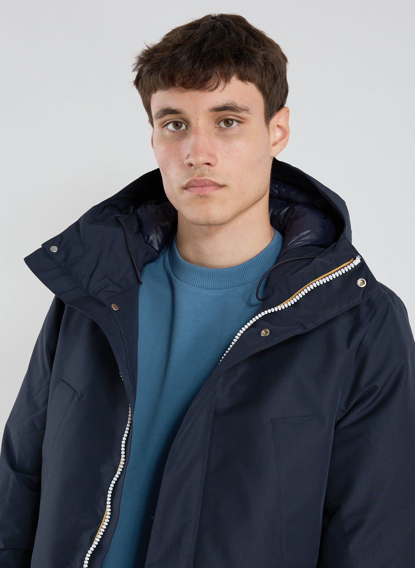 Nylon Givenchy-banded Parka K-WAY Blue