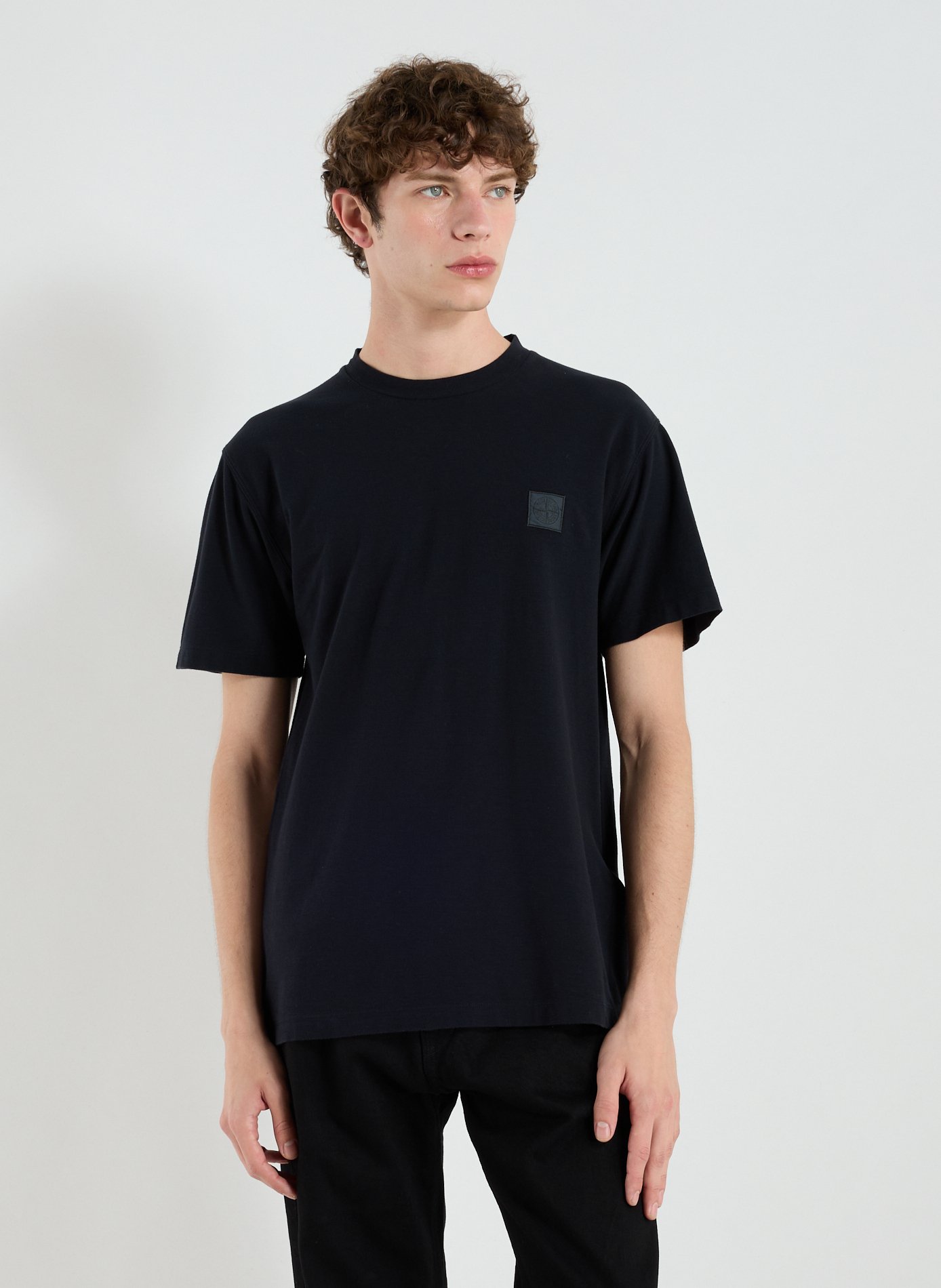 STONE ISLAND Classic Cotton T-Shirt Blue