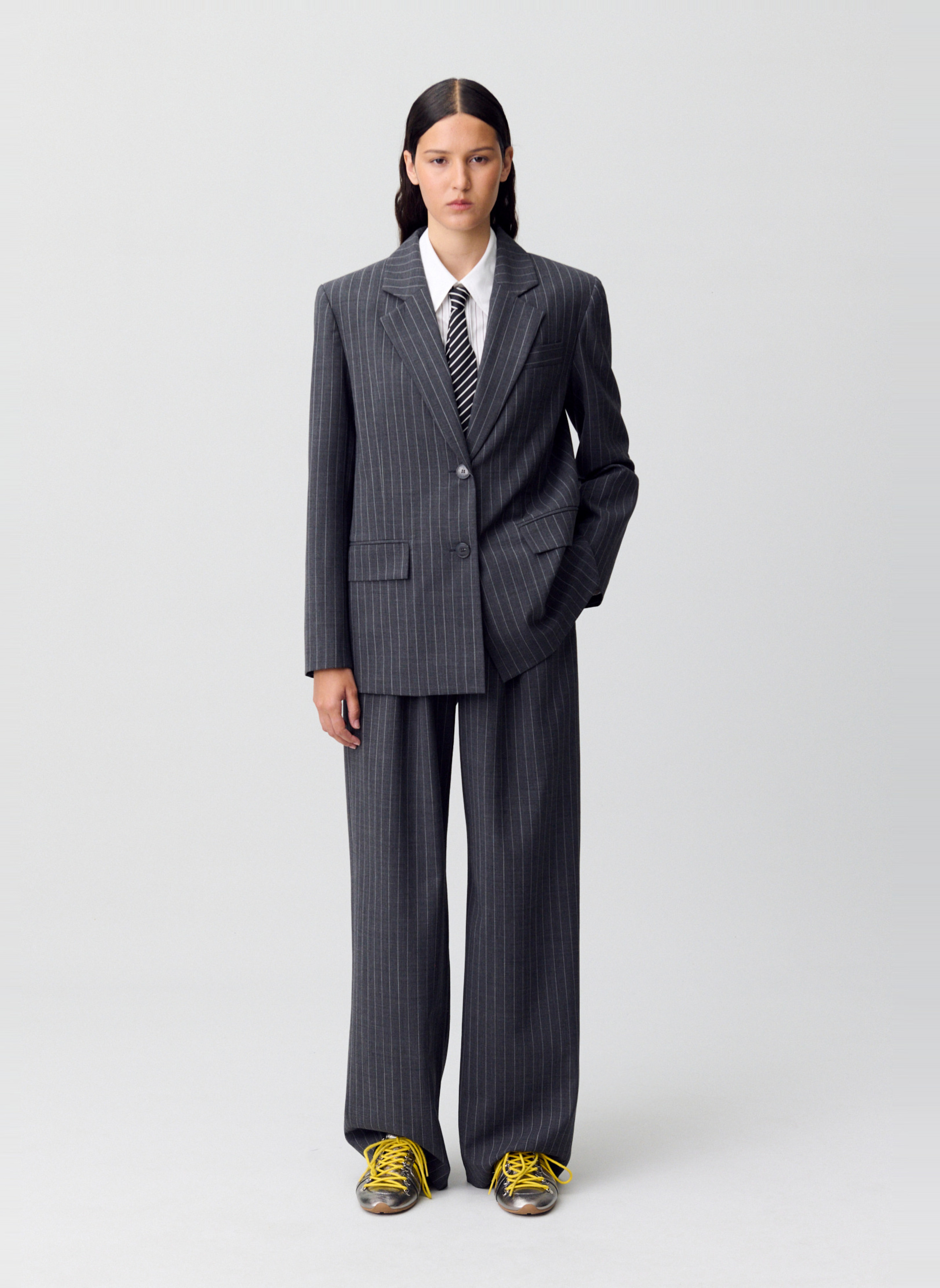 Veste col tailleur vayanabis CLAUDIE PIERLOT Gris