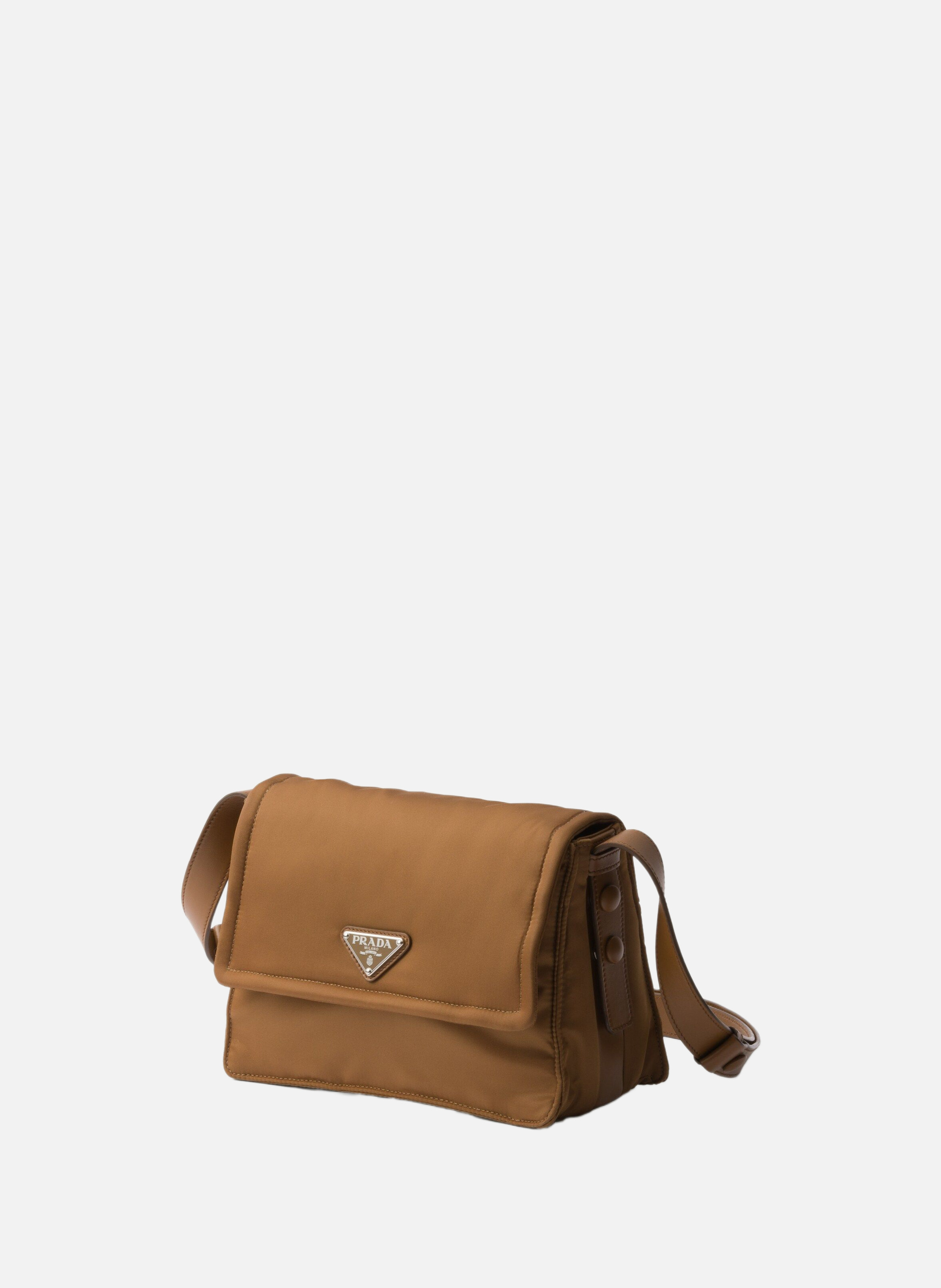 Petit sac porté épaule prada traveller en re-nylon PRADA Marron