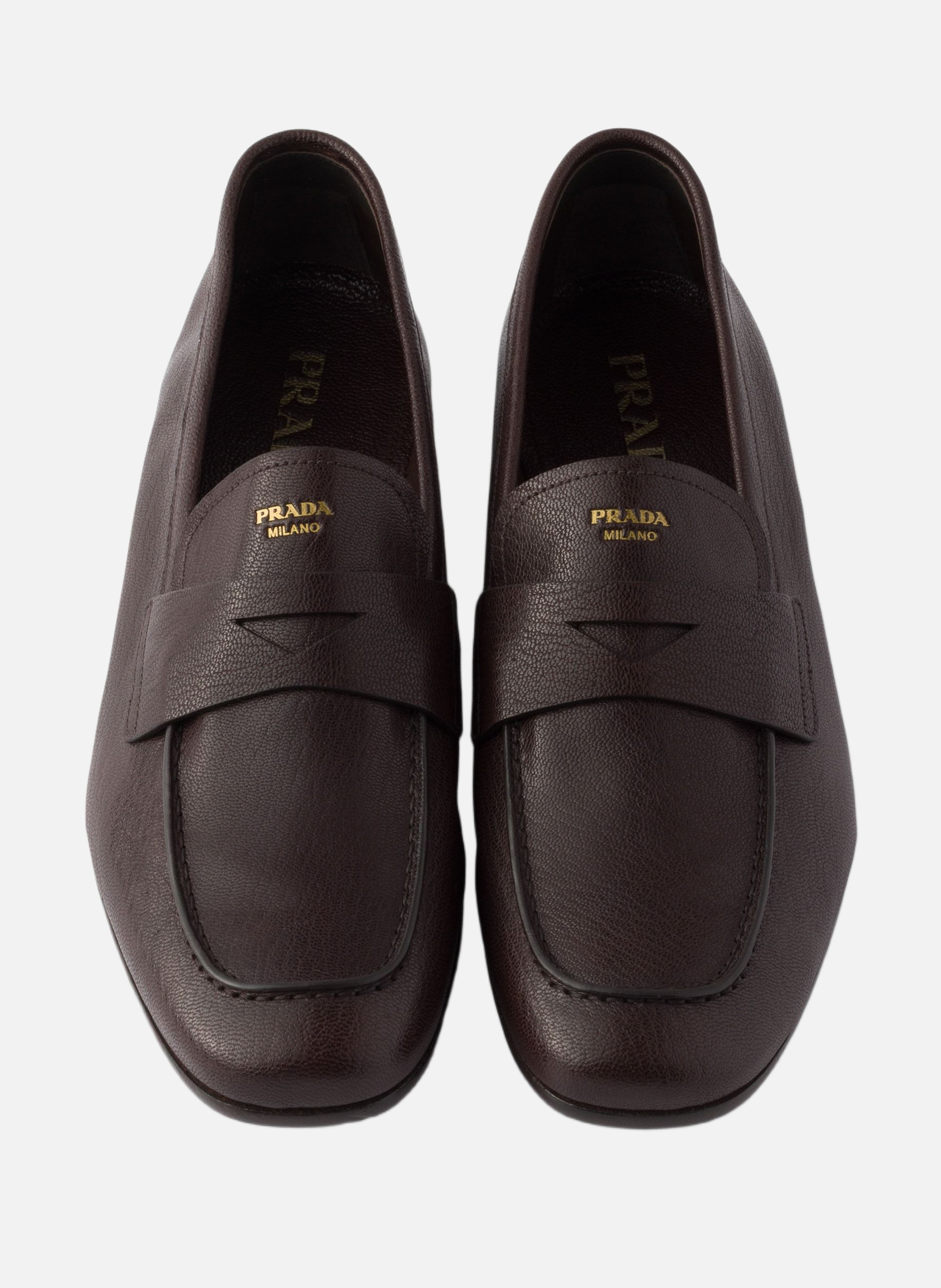Mocassins en cuir PRADA Marron