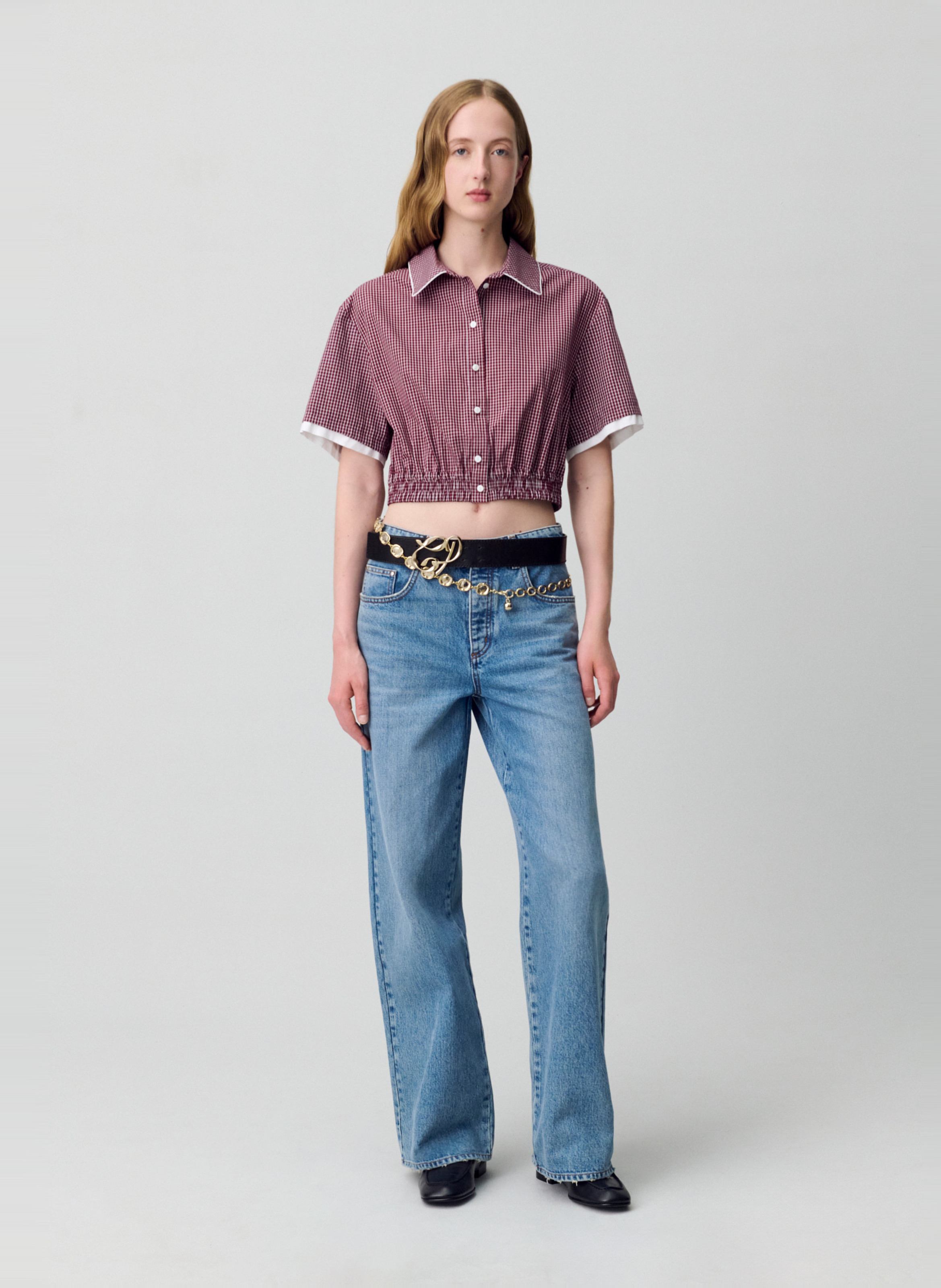 Jean évasé en coton jeanjeanne CLAUDIE PIERLOT Bleu