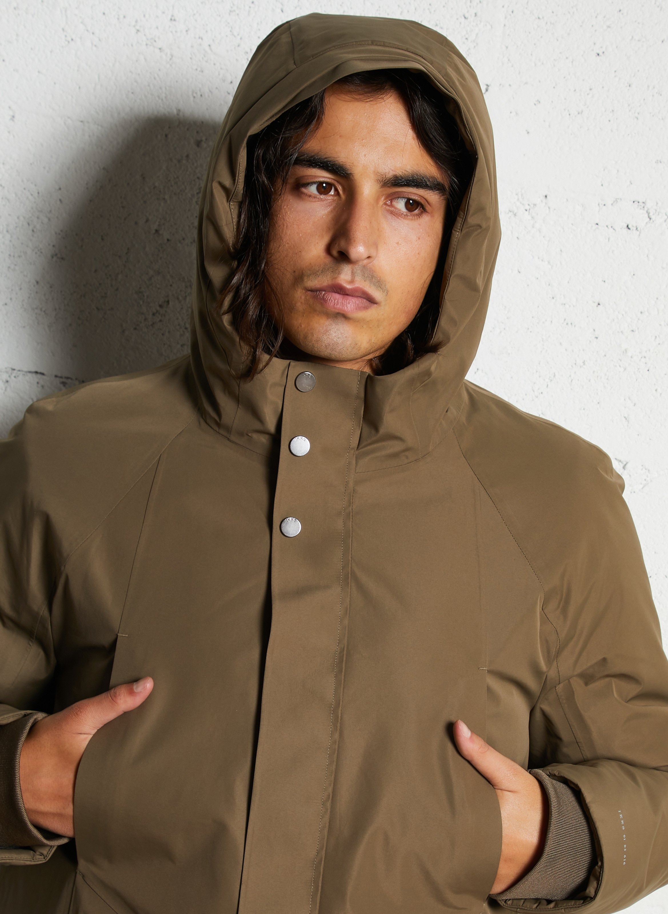 Parka droite unie à capuche IKKS Marron
