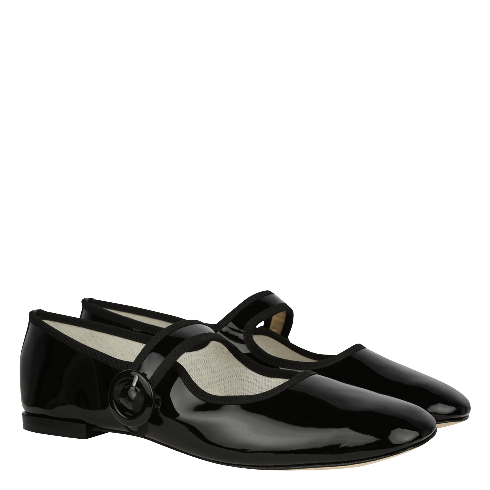 Babies en cuir vernis georgia REPETTO Noir