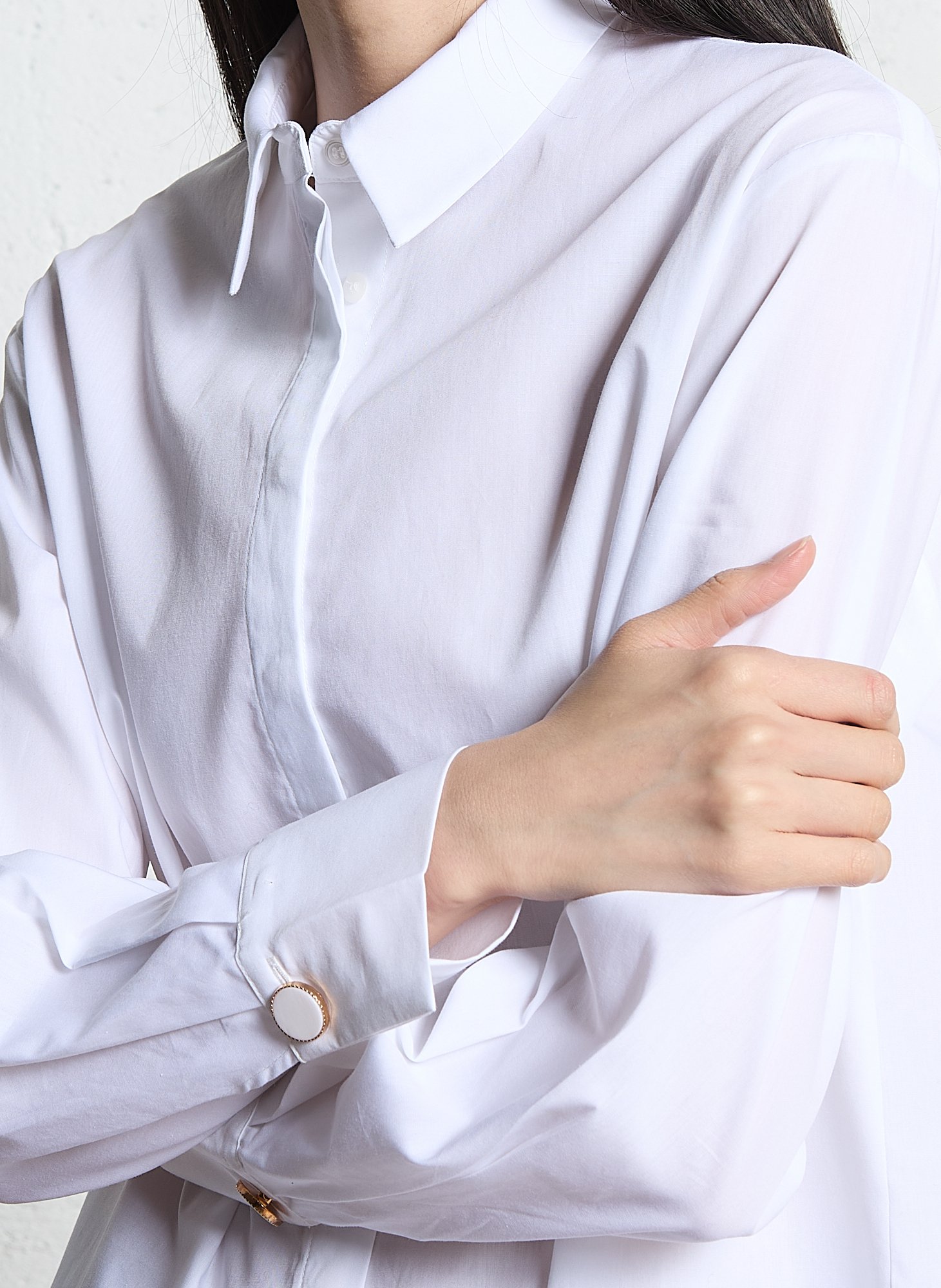 Chemise col classique en coton esmeralda MAISON 123 Blanc