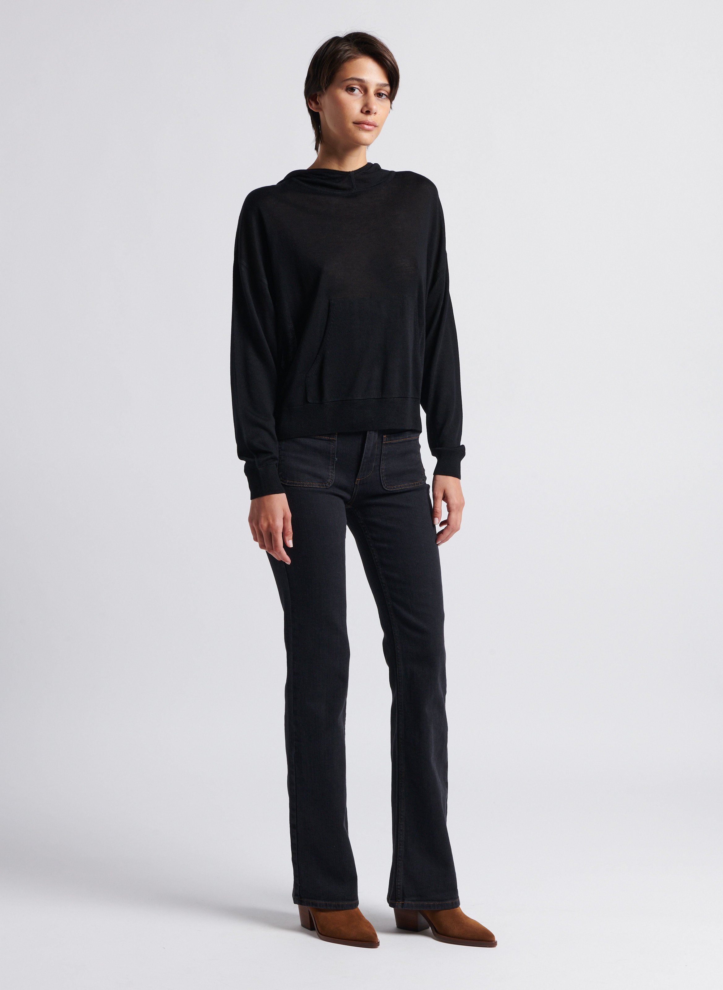 Pantalon boot-cut en jean ross BA&SH Noir