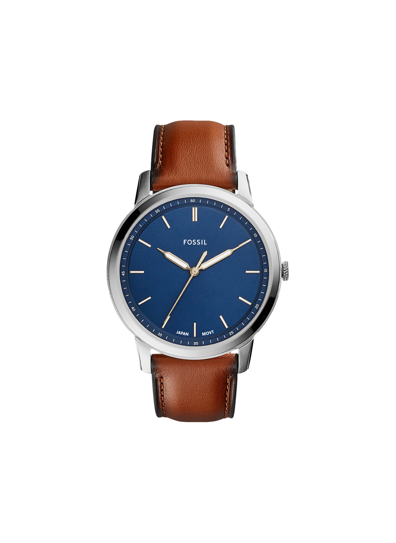 Montre The Minimalist bracelet en cuir FOSSIL Bleu