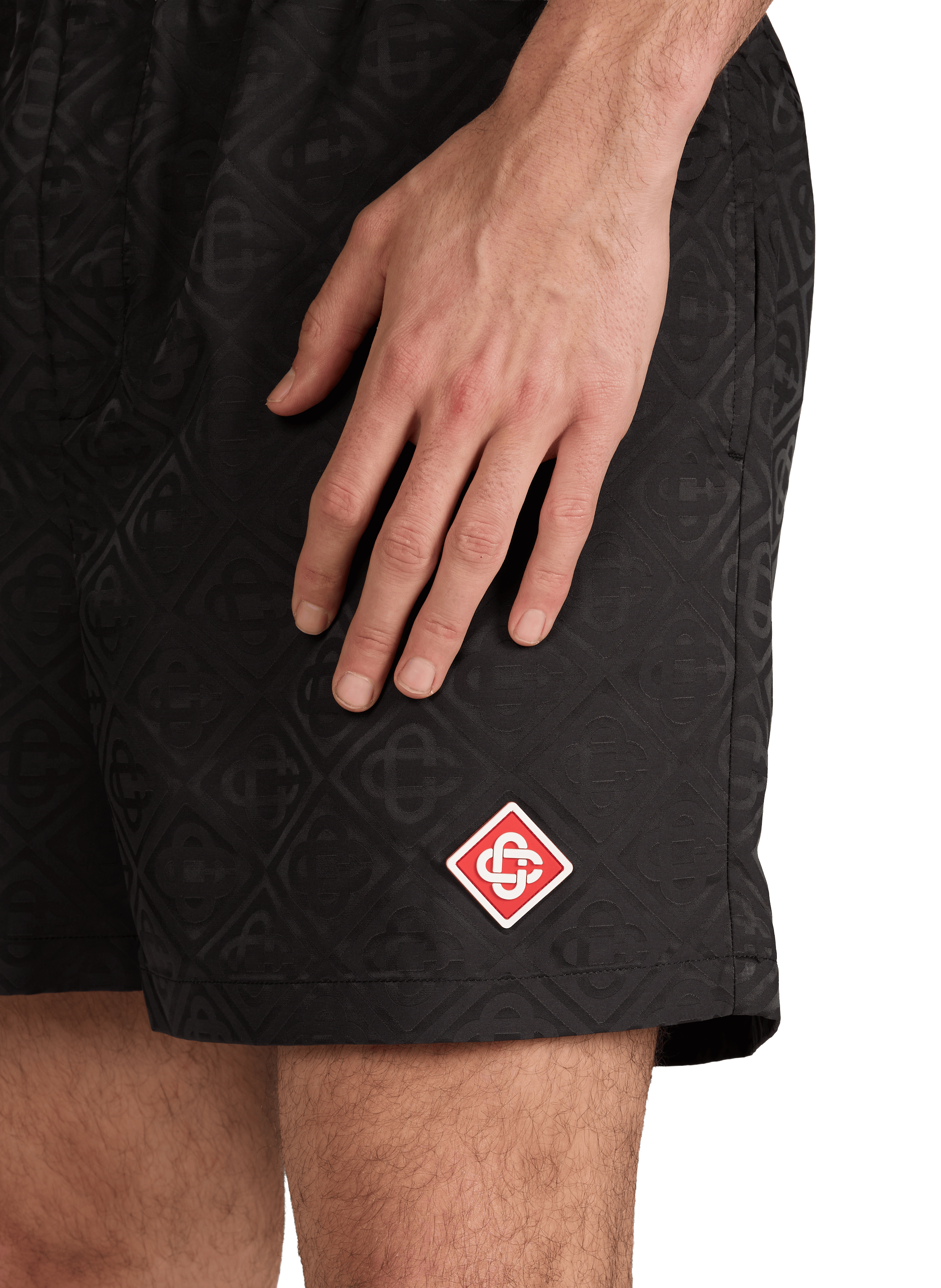 Monogrammed swim shorts CASABLANCA PARIS Black