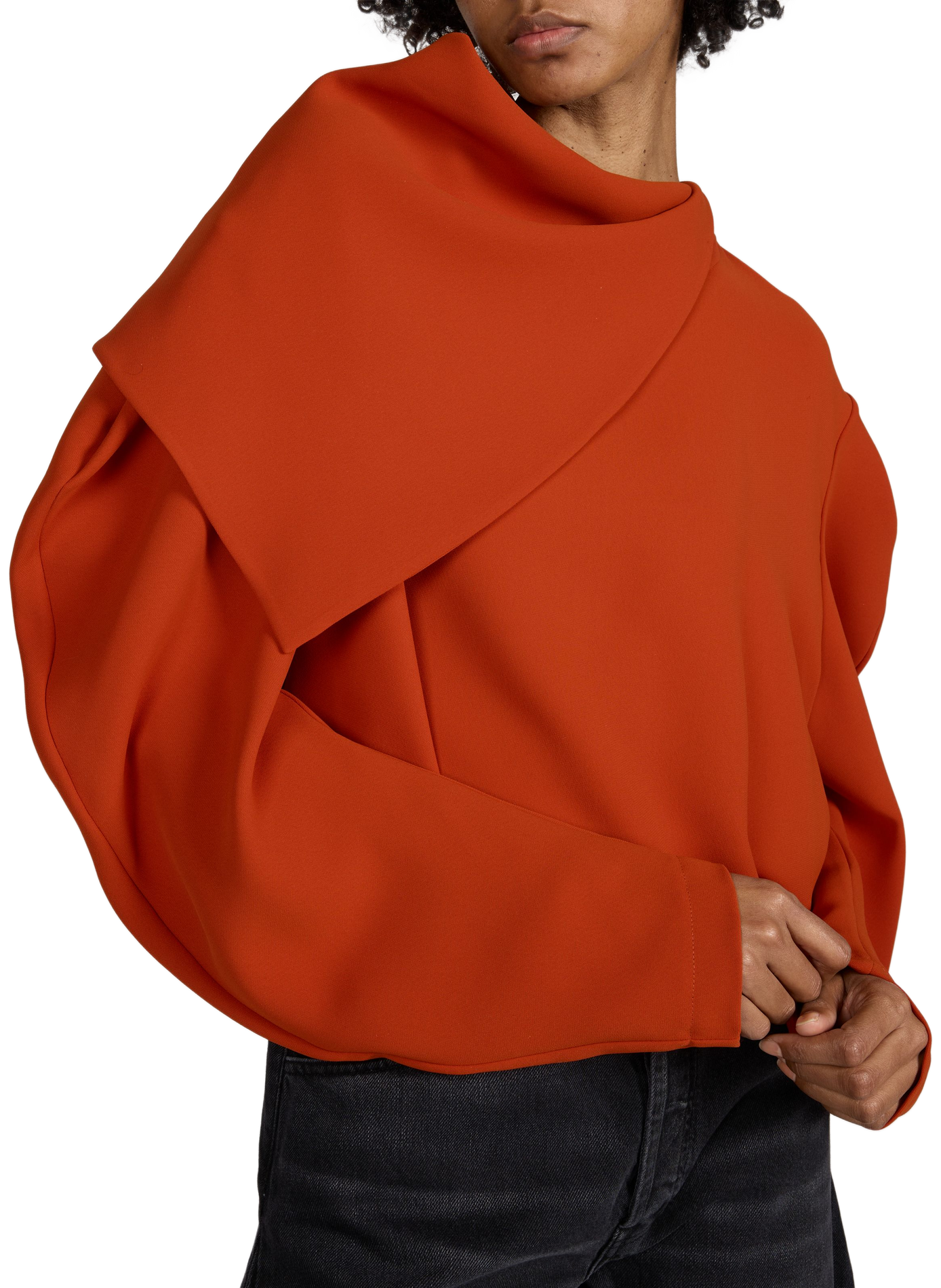 Top manche longues à col drapé A.W.A.K.E. MODE Orange