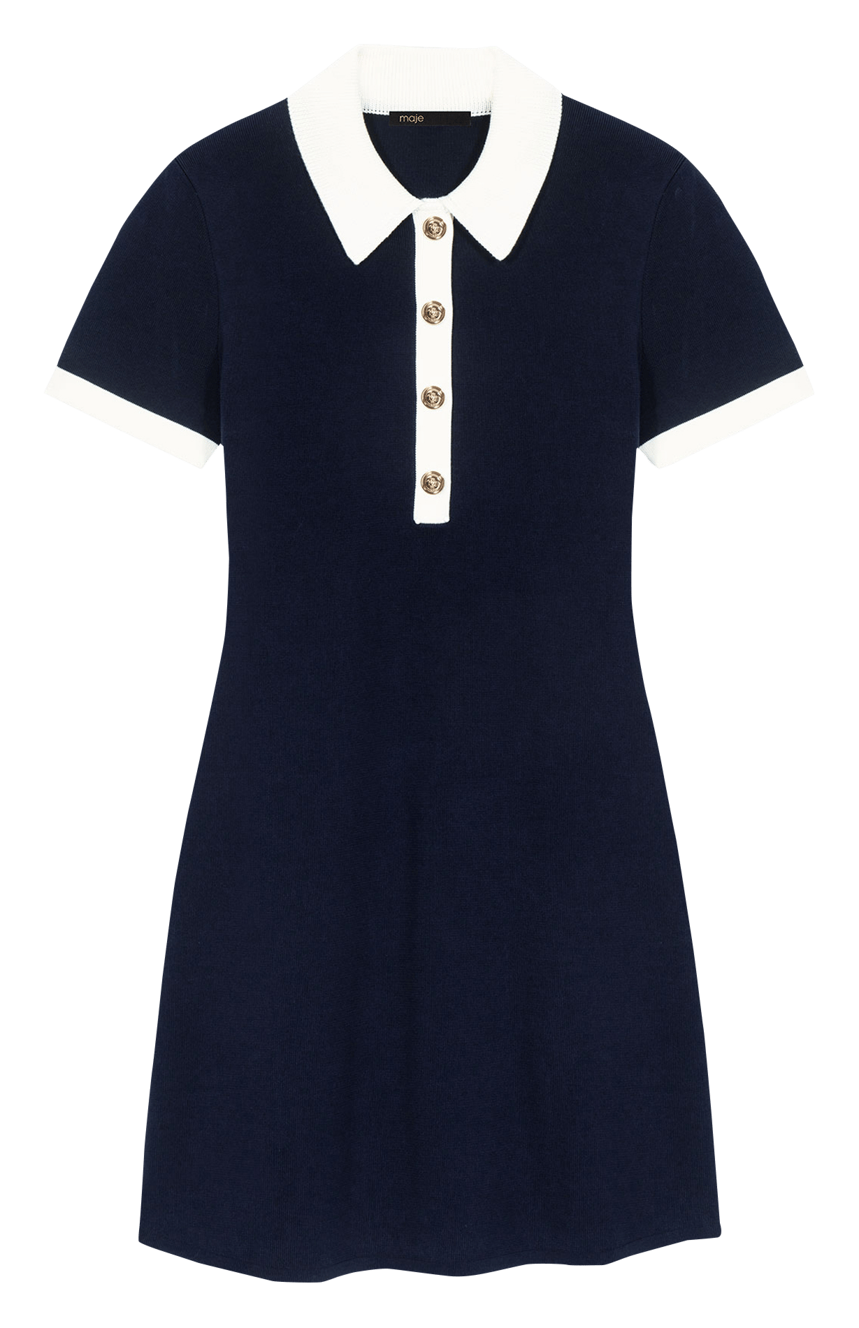 Robe courte en coton mélangé MAJE Bleu