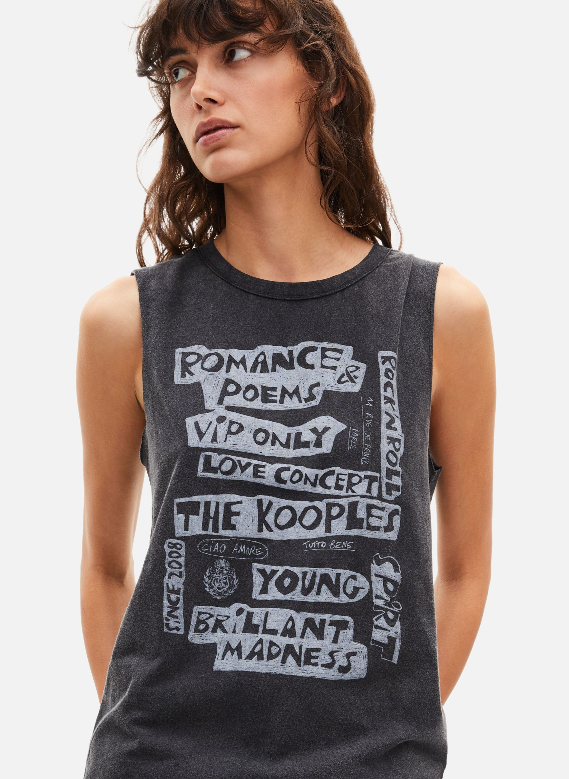 Débardeur avec sérigraphie THE KOOPLES Noir