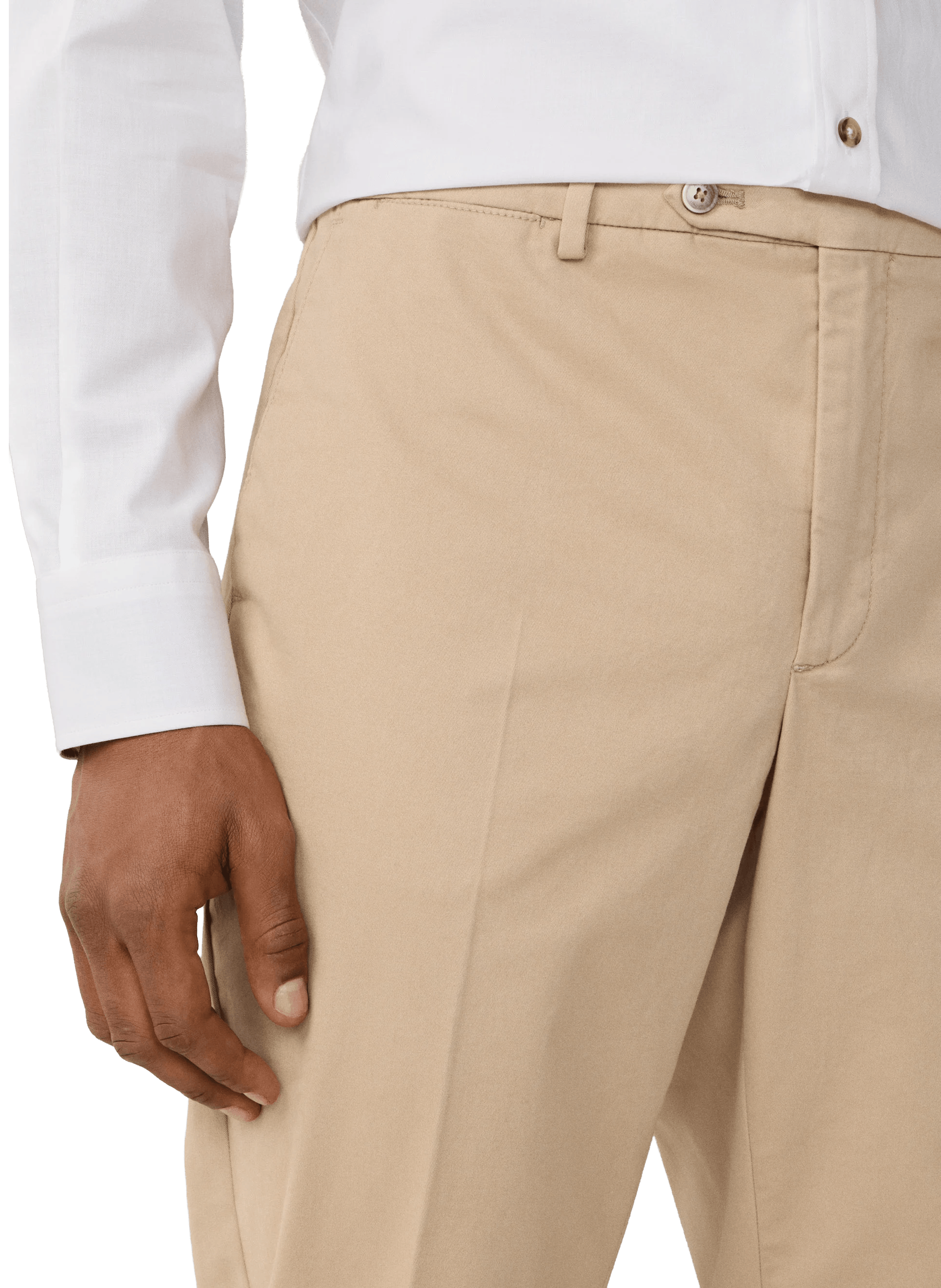 Pantalon chino en coton mélangé HACKETT Beige