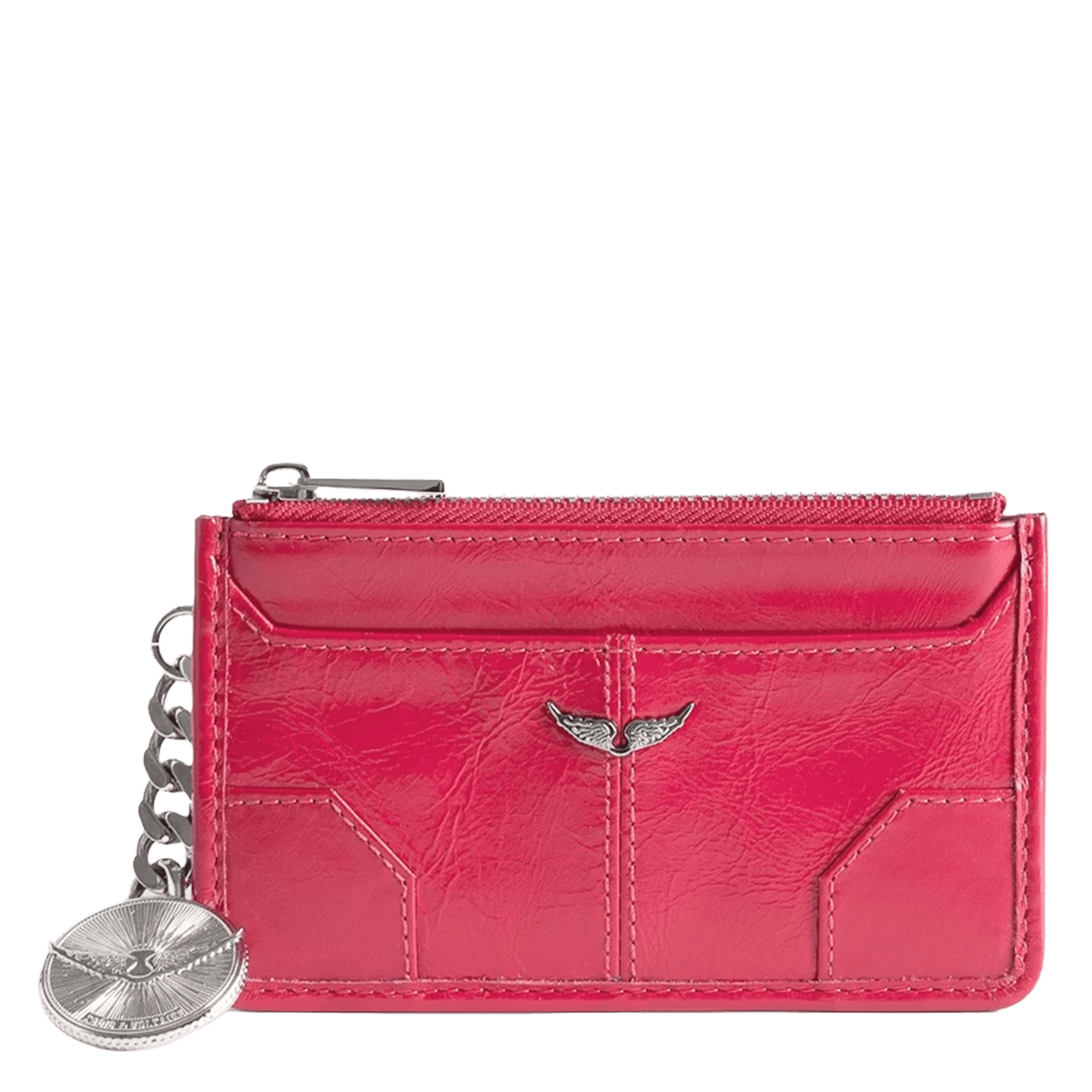 Porte-cartes en cuir sunny card ZADIG&VOLTAIRE Rose