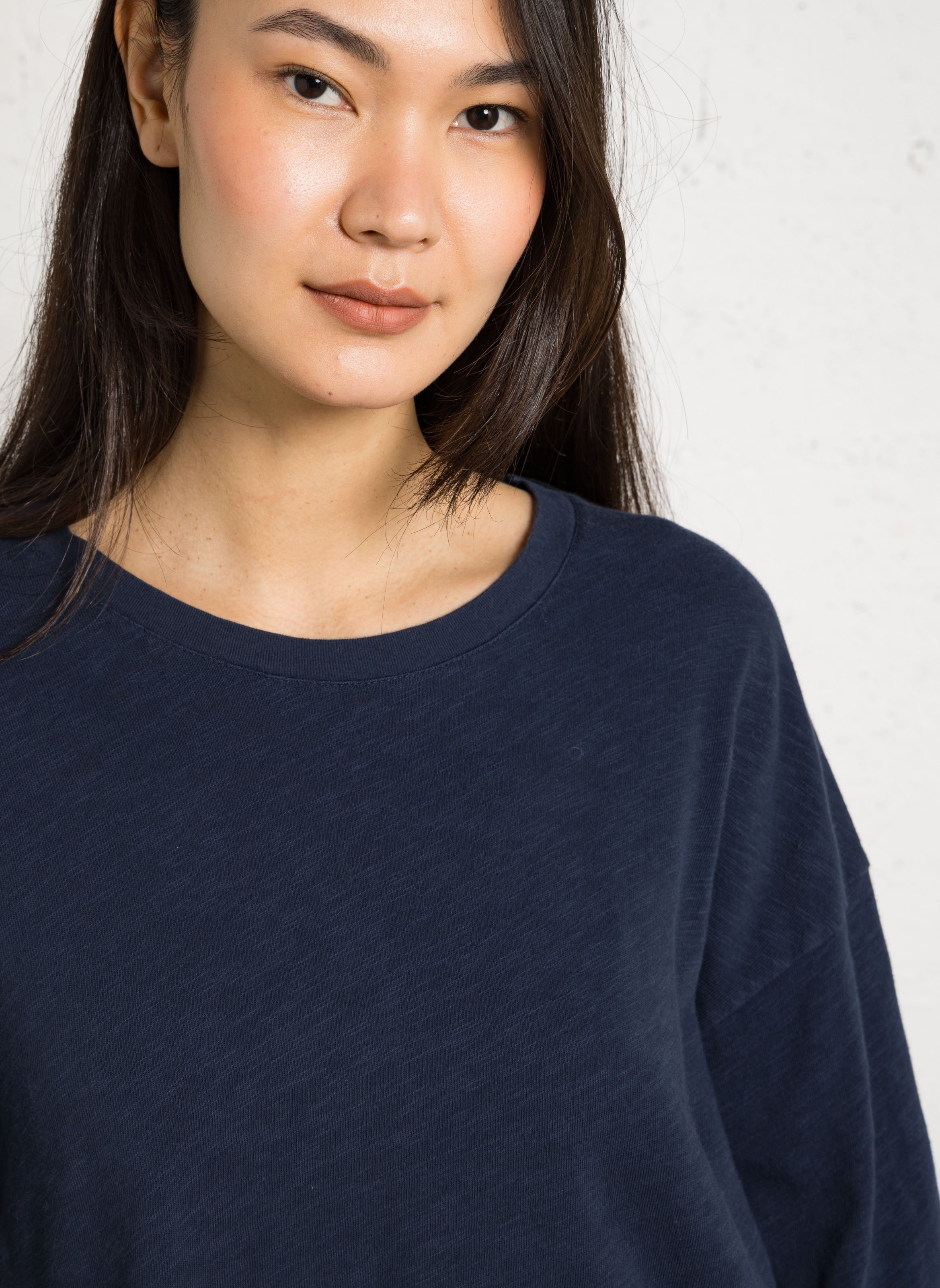 Tee-shirt droit col rond en coton sonoma Bleu