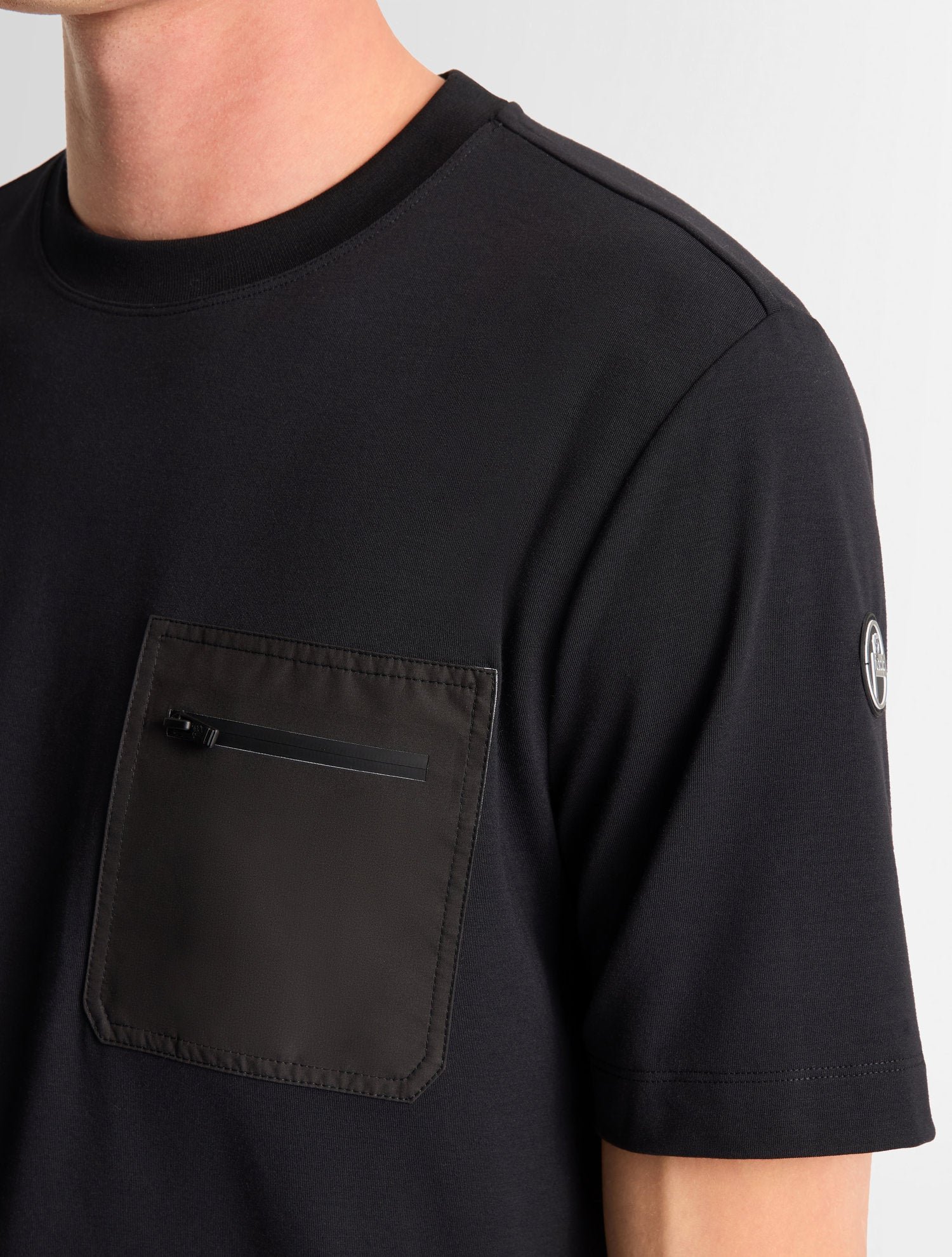 T-shirt rivio col rond coupe ajustée FUSALP Noir