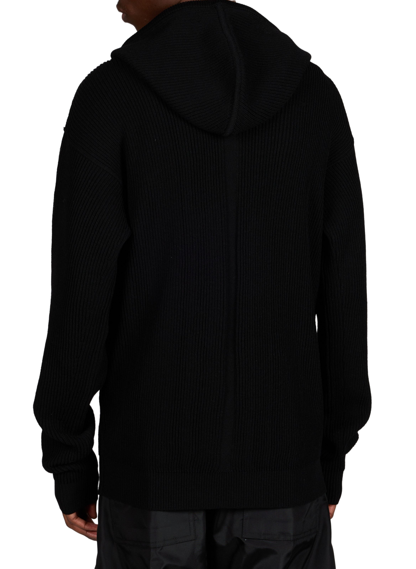 Hoodie zip à capuche en laine vierge RICK OWENS Noir