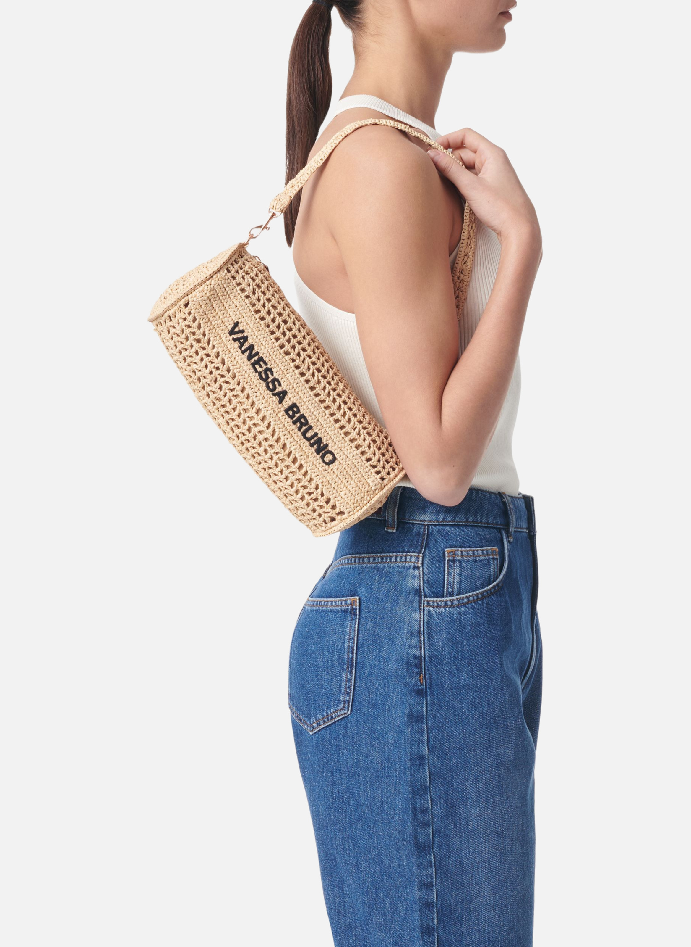 Sac bowling en raphia VANESSA BRUNO Beige