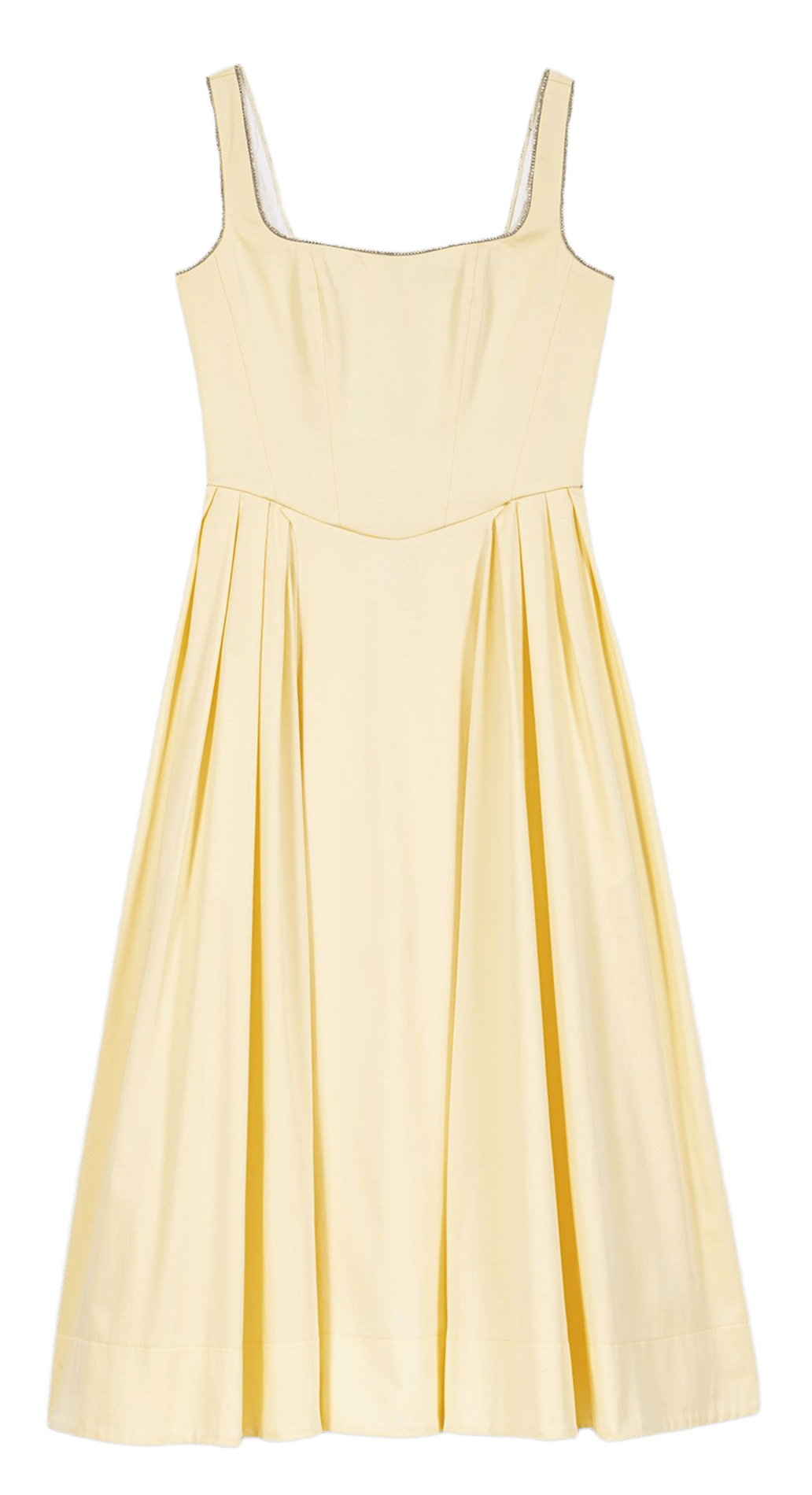 Robe midi évasée en coton mélangé MAJE Jaune