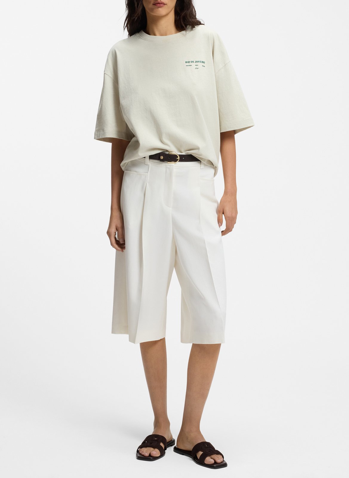 Bermuda droit BOSS Beige