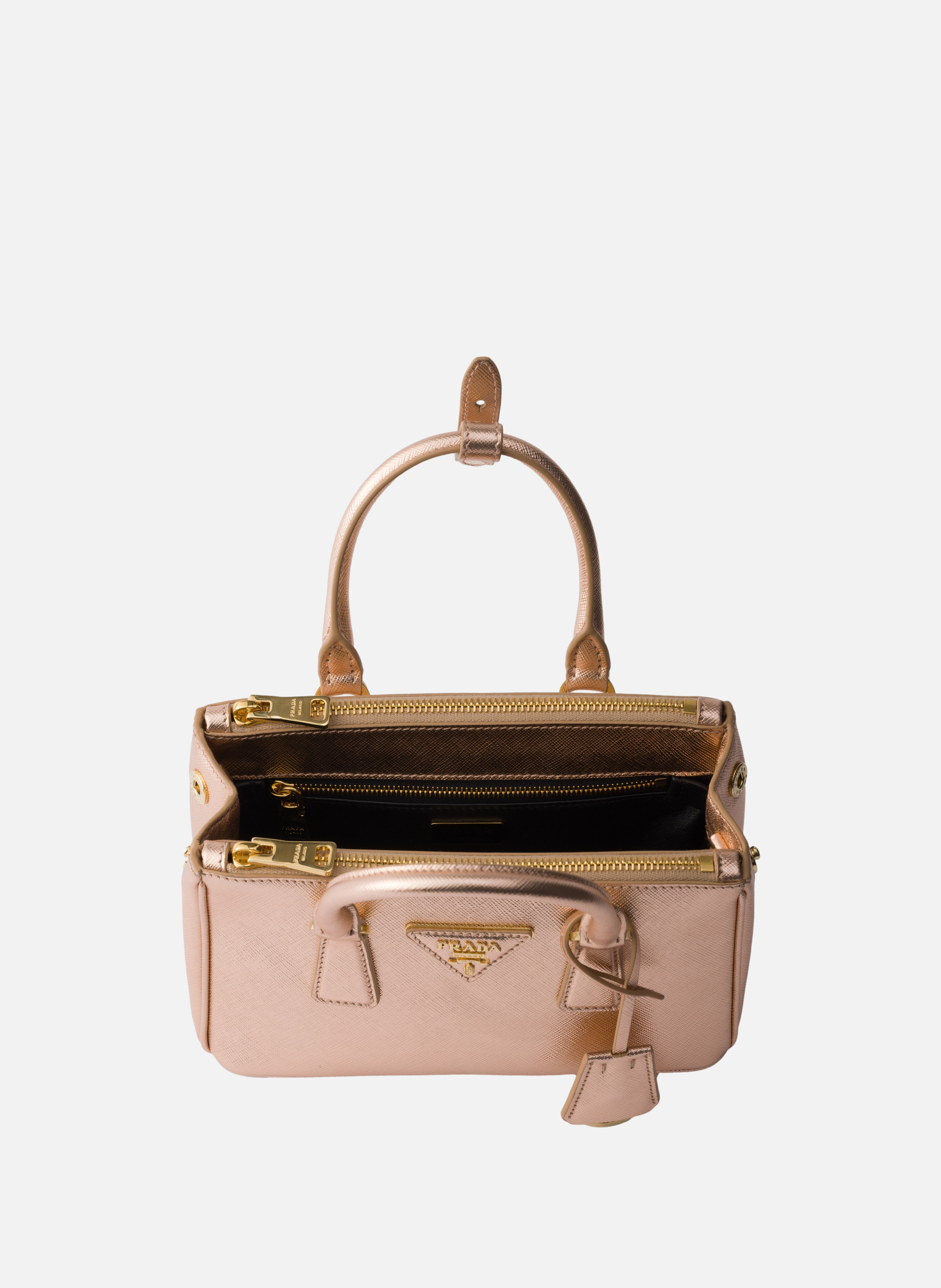 Mini sac prada galleria en cuir saffiano verni PRADA Rose