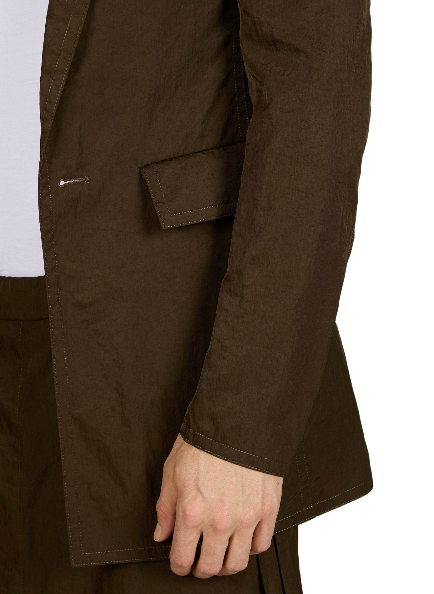 Veste froissée à col tailleur SEAN SUEN Marron