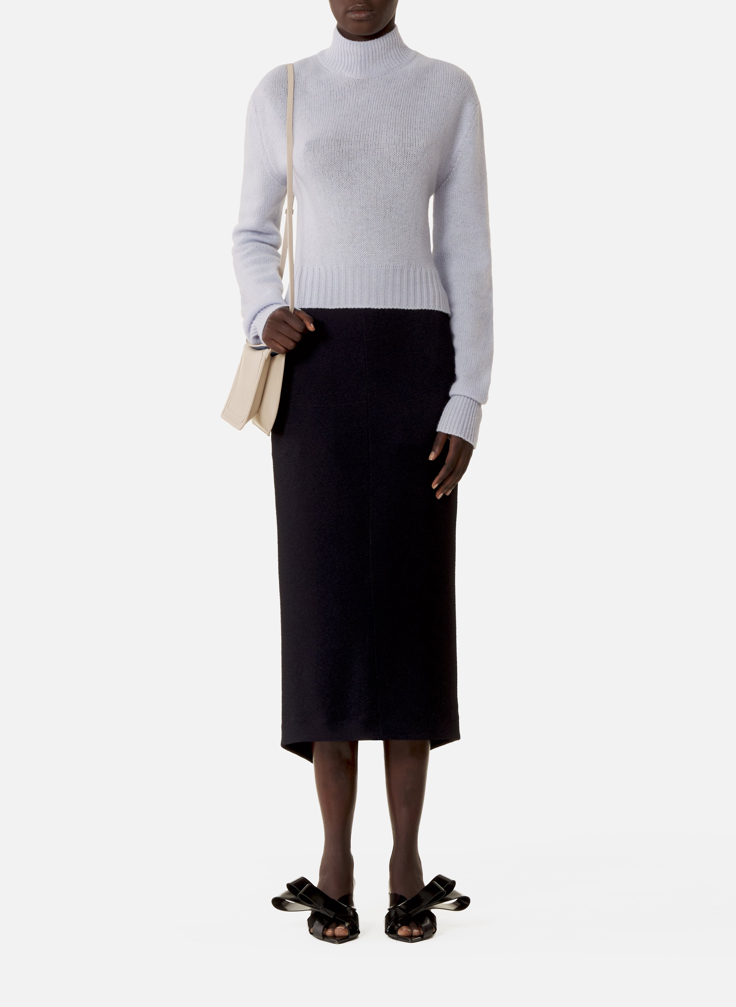 Pull dos nu en cachemire LANVIN Bleu