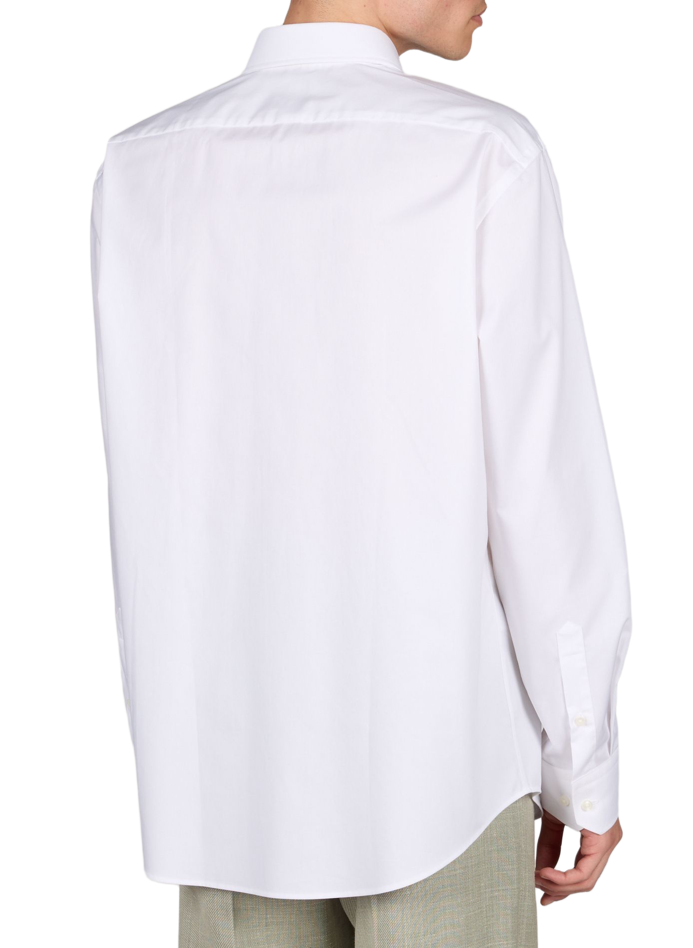 Solid mixed cotton Joe shirt BOSS White