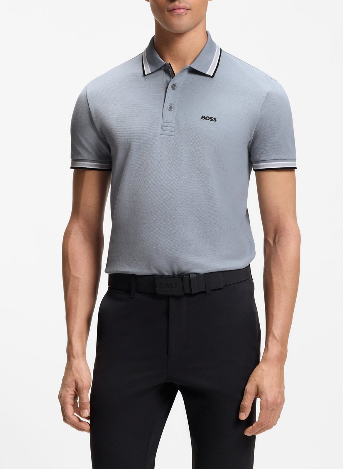 Polo regular fit en coton  Gris sombre